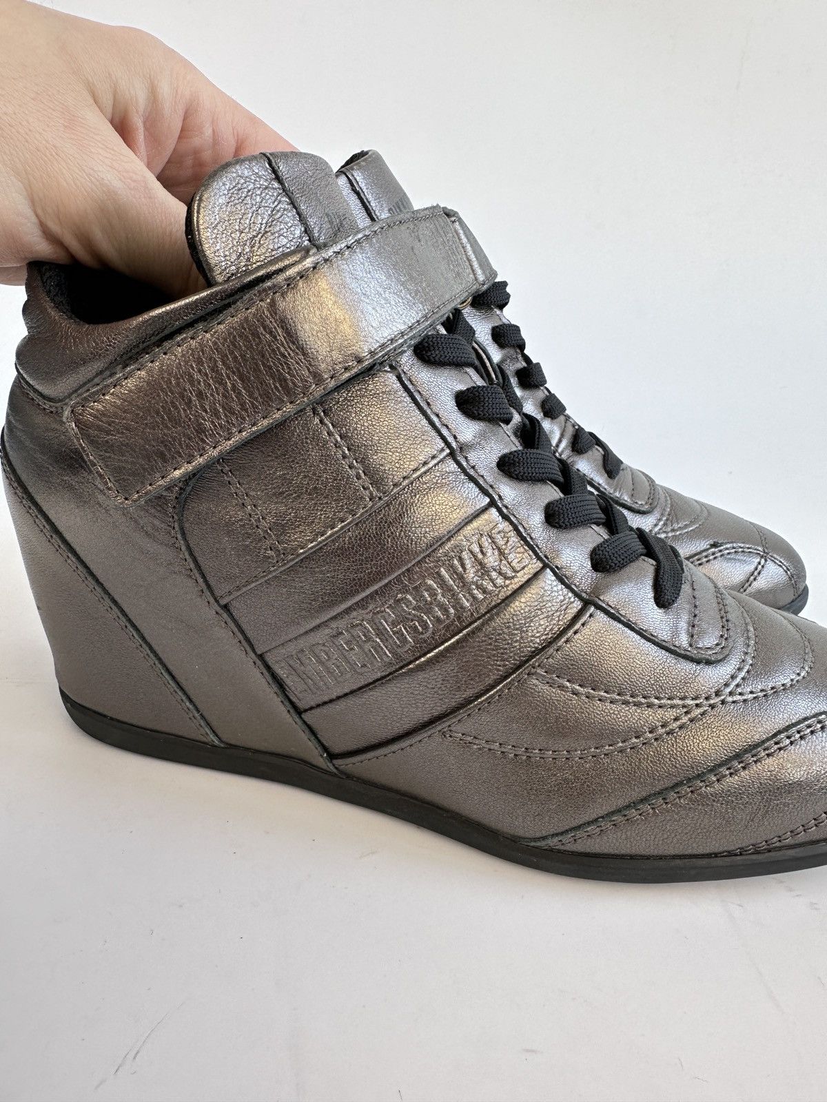 Dirk Bikkembergs Bikkembergs Gunmetal Metallic Wedge Sneakers Size EU 36 Size US 6 / IT 36 - 7 Thumbnail