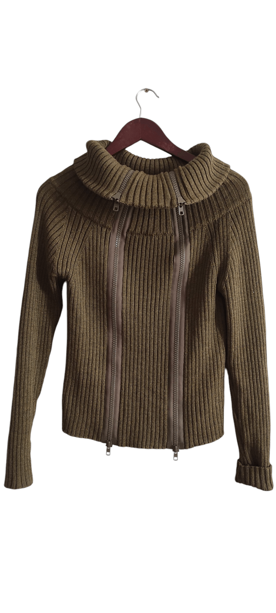 Other KYUSO Joke & Egidio Virgin Wool Sweater Bouble Zipper Green Size M / US 6-8 / IT 42-44 - 4 Thumbnail