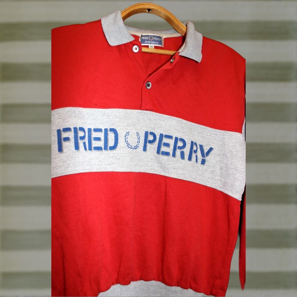 Fred Perry VINTAGE Fred Perry Red Top Sweater Jumper - Size M Mens Pullover Polo Style Red Top sweatshirt Size US M / EU 48-50 / 2 - 1 Thumbnail