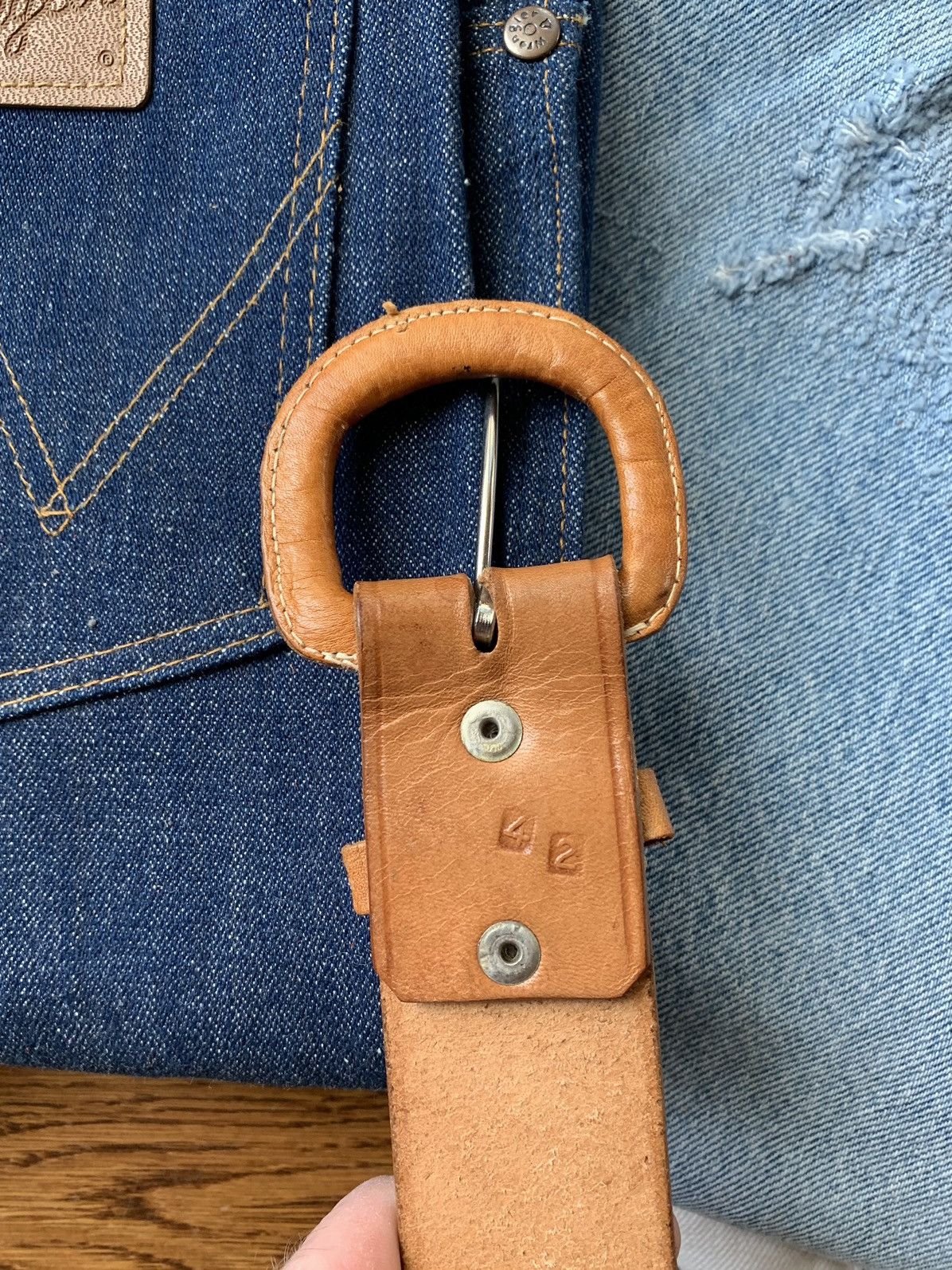 Vintage 1970s Tooled Leather Belt Vintage Weave 70s Big XL 40 Hippie Size ONE SIZE - 7 Thumbnail
