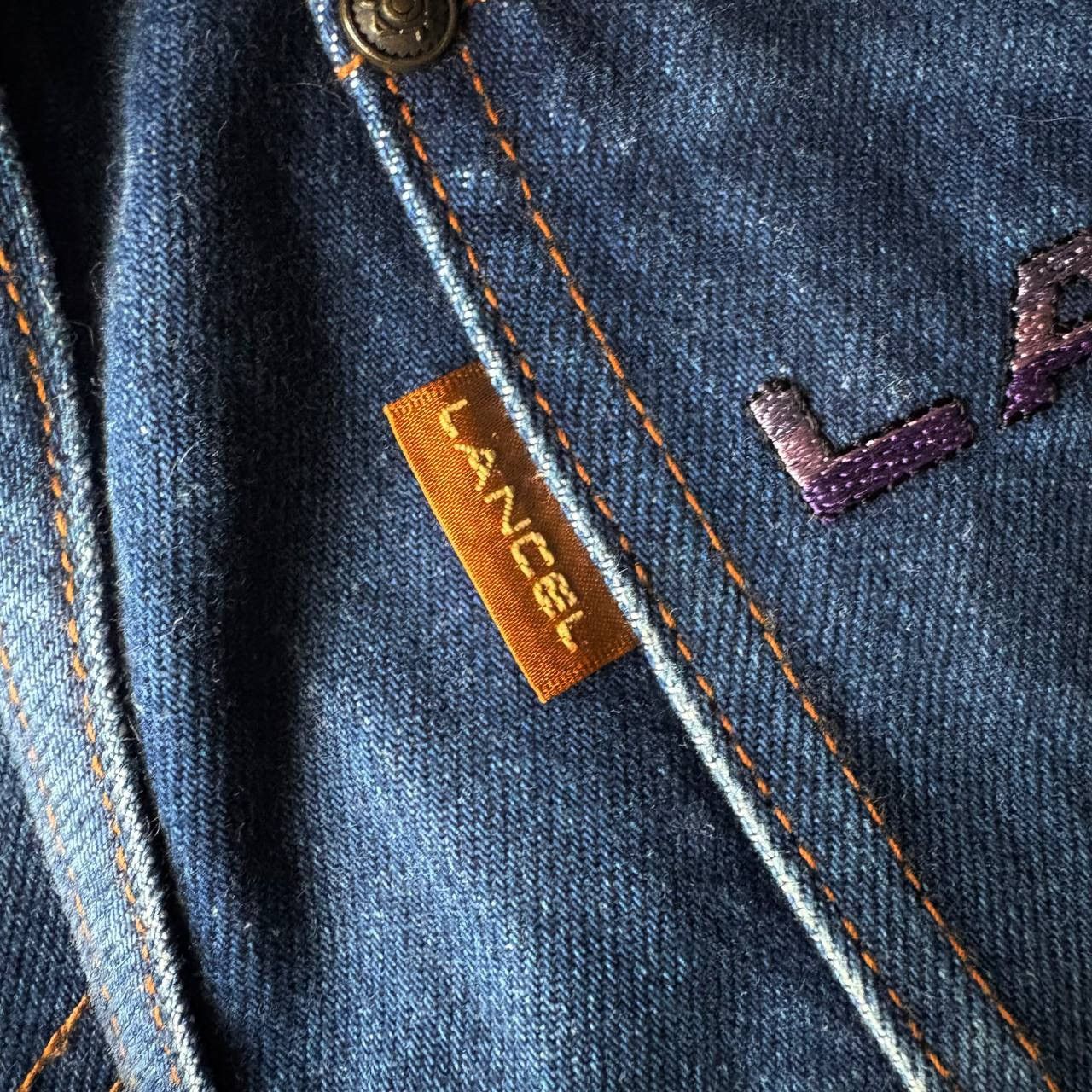 Lancel Vintage 90’s Lancel Paris Jeans with Purple Gold Embroidery Size US 28 / EU 44 - 9 Thumbnail