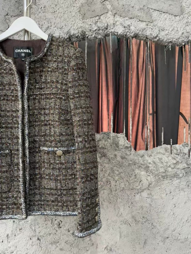 Chanel Chanel Forest series dark green tweed coat Size XS / US 0-2 / IT 36-38 - 4 Thumbnail