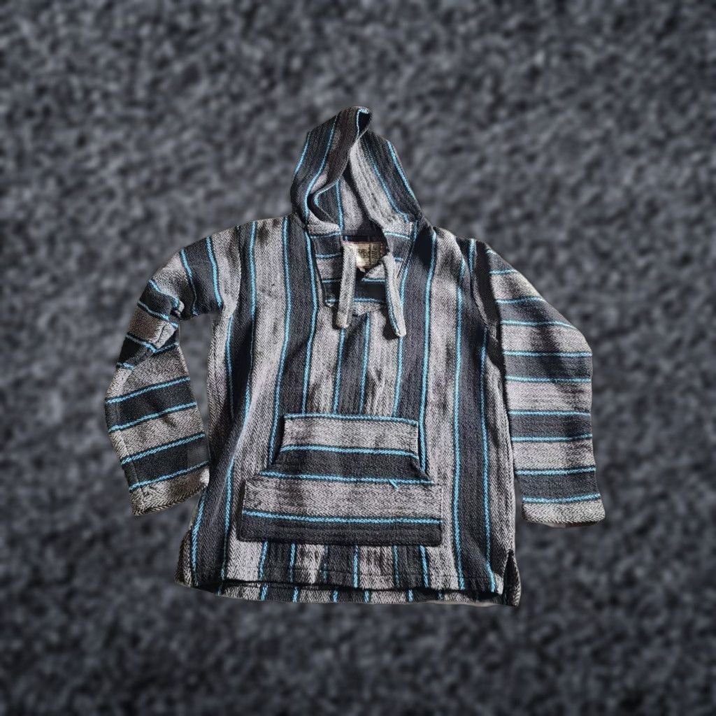 Vintage Miguel Geraldo Hoodie Men L Poncho Baja Aztec Stripe Festival Hippie Mexico 80s 90s Vintage Size US L / EU 52-54 / 3 - 1 Thumbnail