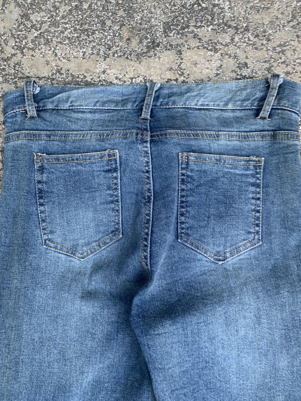 Japanese Brand IDA Blue With Furry Leg Stretchy Skinny Jeans Size 26" / US 2 / IT 38 - 7 Thumbnail