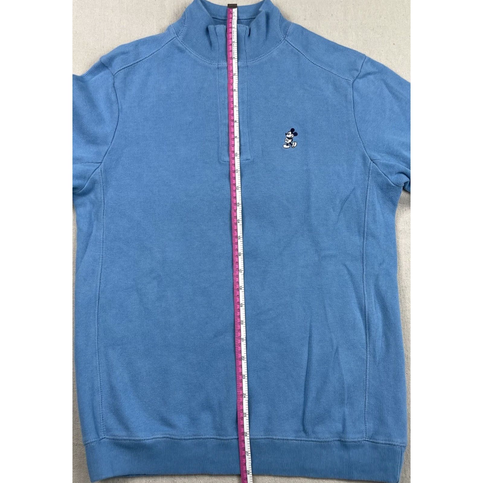Disney Disney Parks Mickey Sweater 1/4 Zip Pullover Embroidered Light Blue Sz S Men Knit Wool Golf Disney Mickey Mouse Theme Mens Size US S / EU 44-46 / 1 - 7 Thumbnail