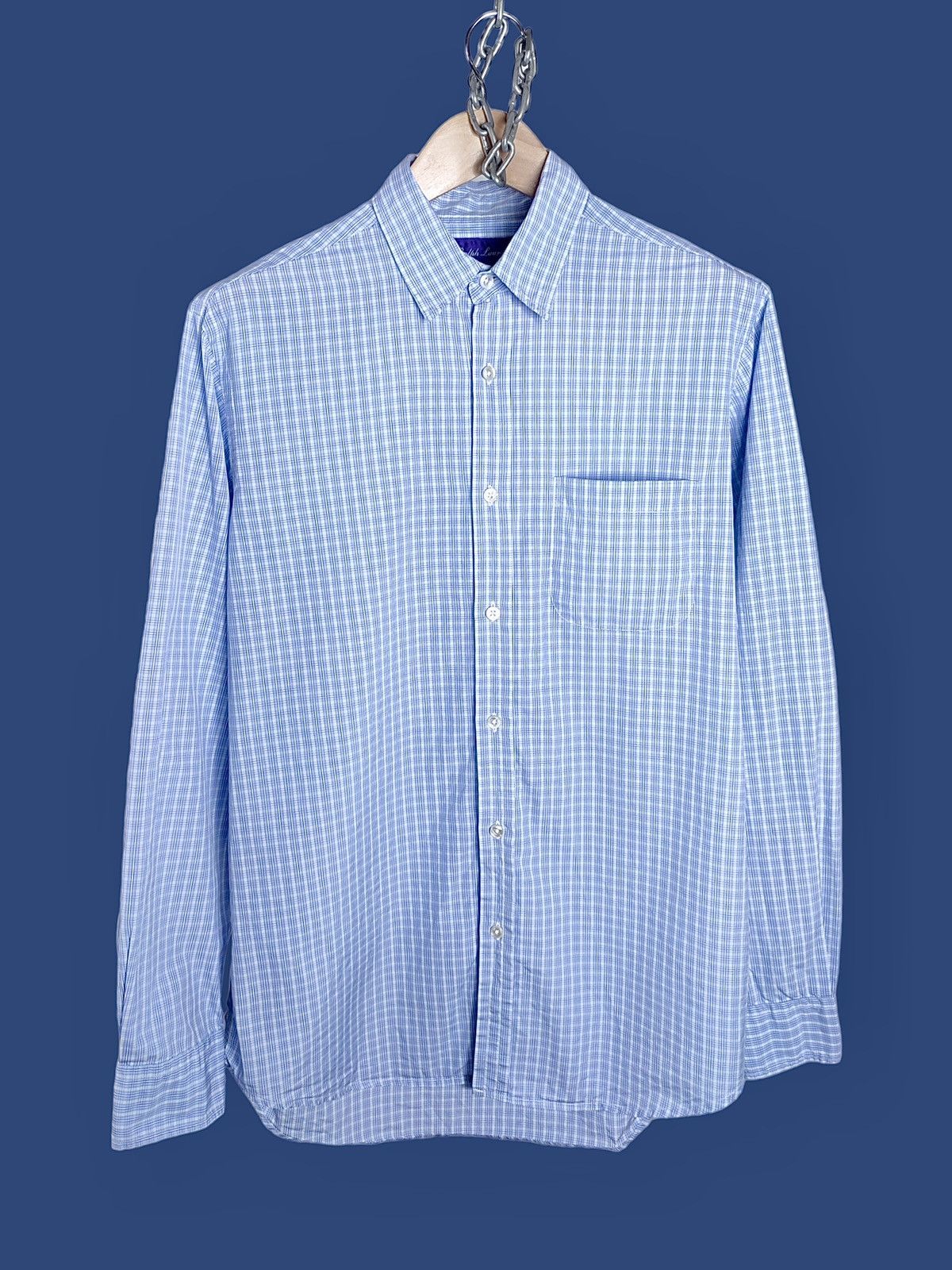Ralph Lauren Purple Label Check Cotton Long Sleeve Shirt