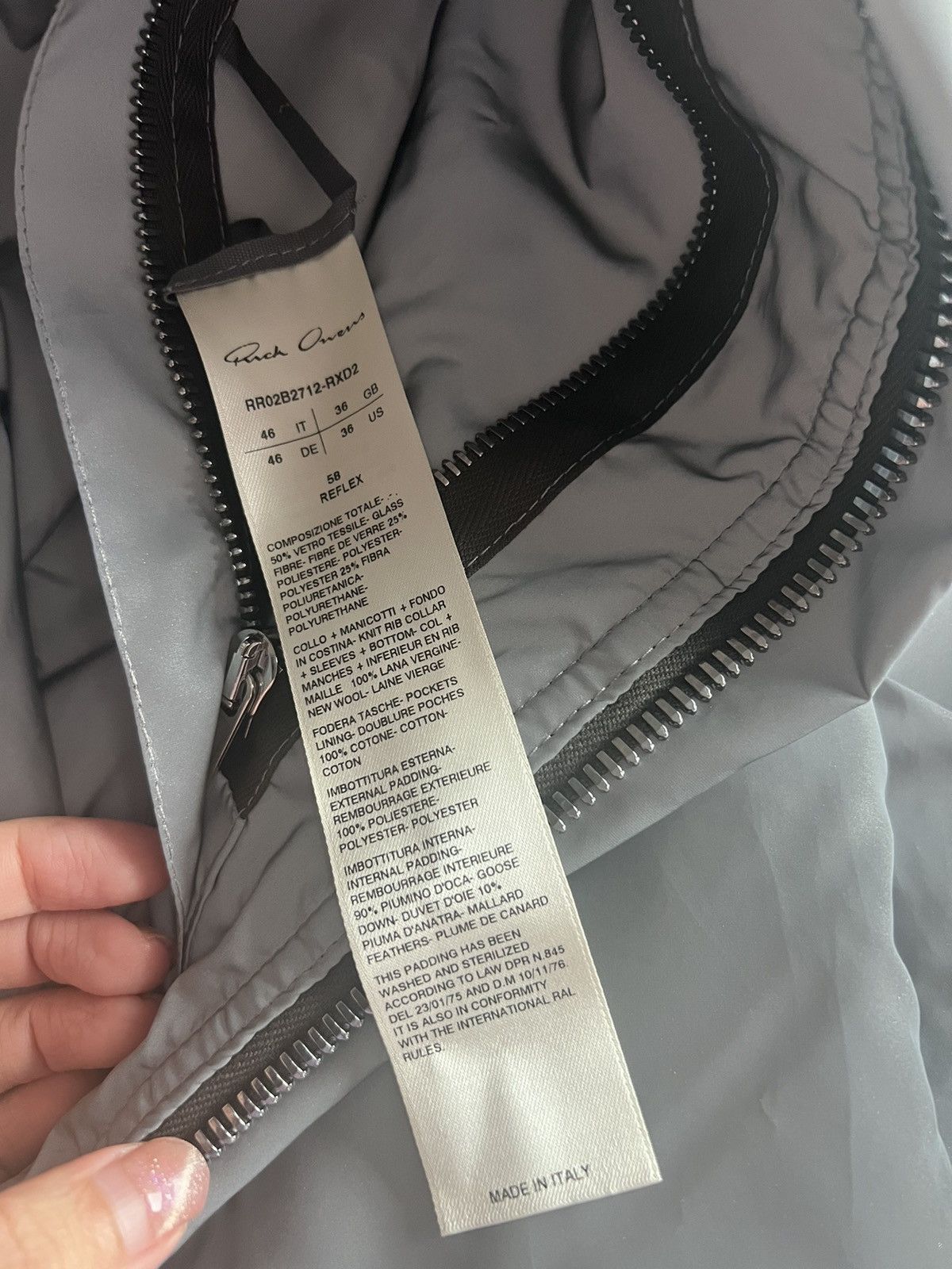 Rick Owens 🔥 Reflective Rick Owens FW22 Strobe Gauntlet bomber jacket Size US S / EU 44-46 / 1 - 14 Thumbnail