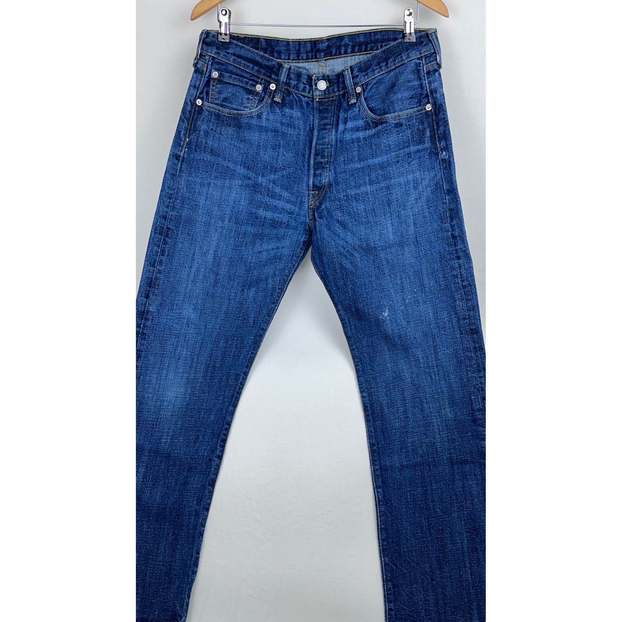 Levi's Levis 501 Jeans Mens W34 L32 Original Blue Denim Straight Fi Size US 34 / EU 50 - 12 Thumbnail