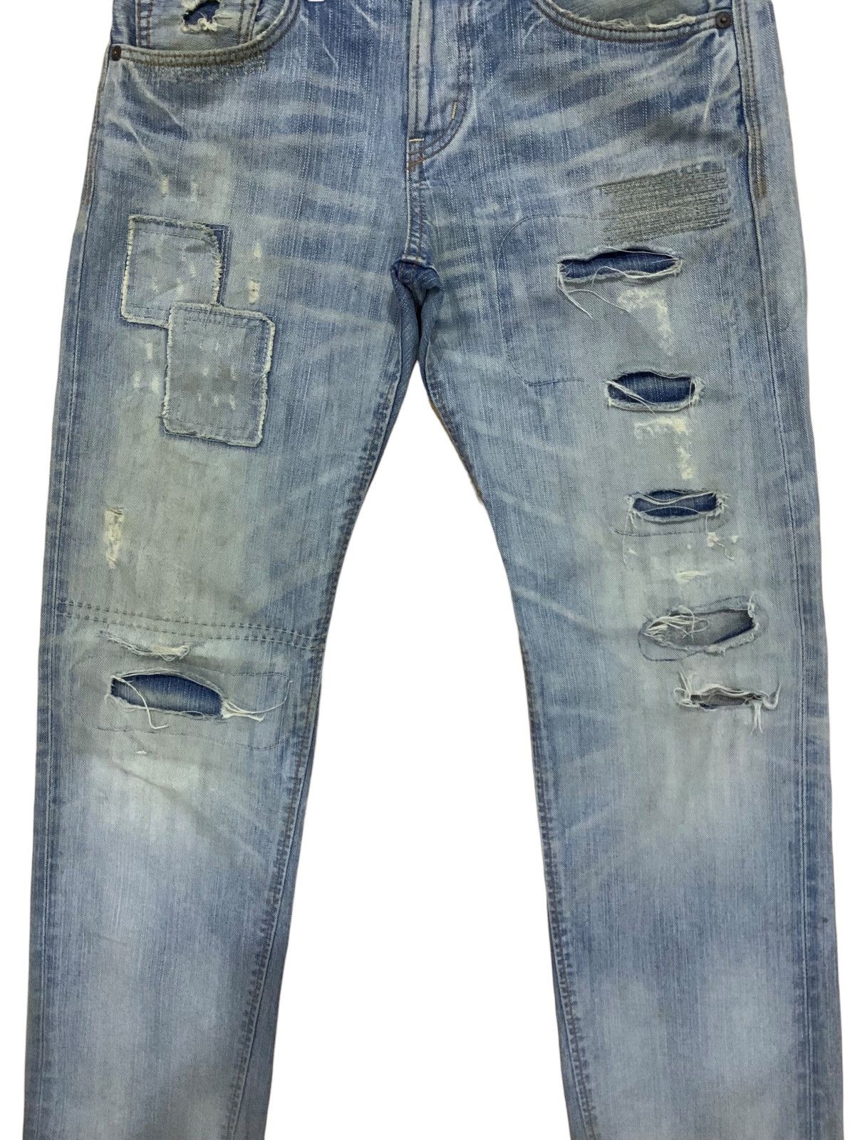 Edwin × If Six Was Nine × Margaret Howell Edwin EV Blue Mud Wash Style Kapital Patches Distress Jeans Size US 31 - 6 Thumbnail