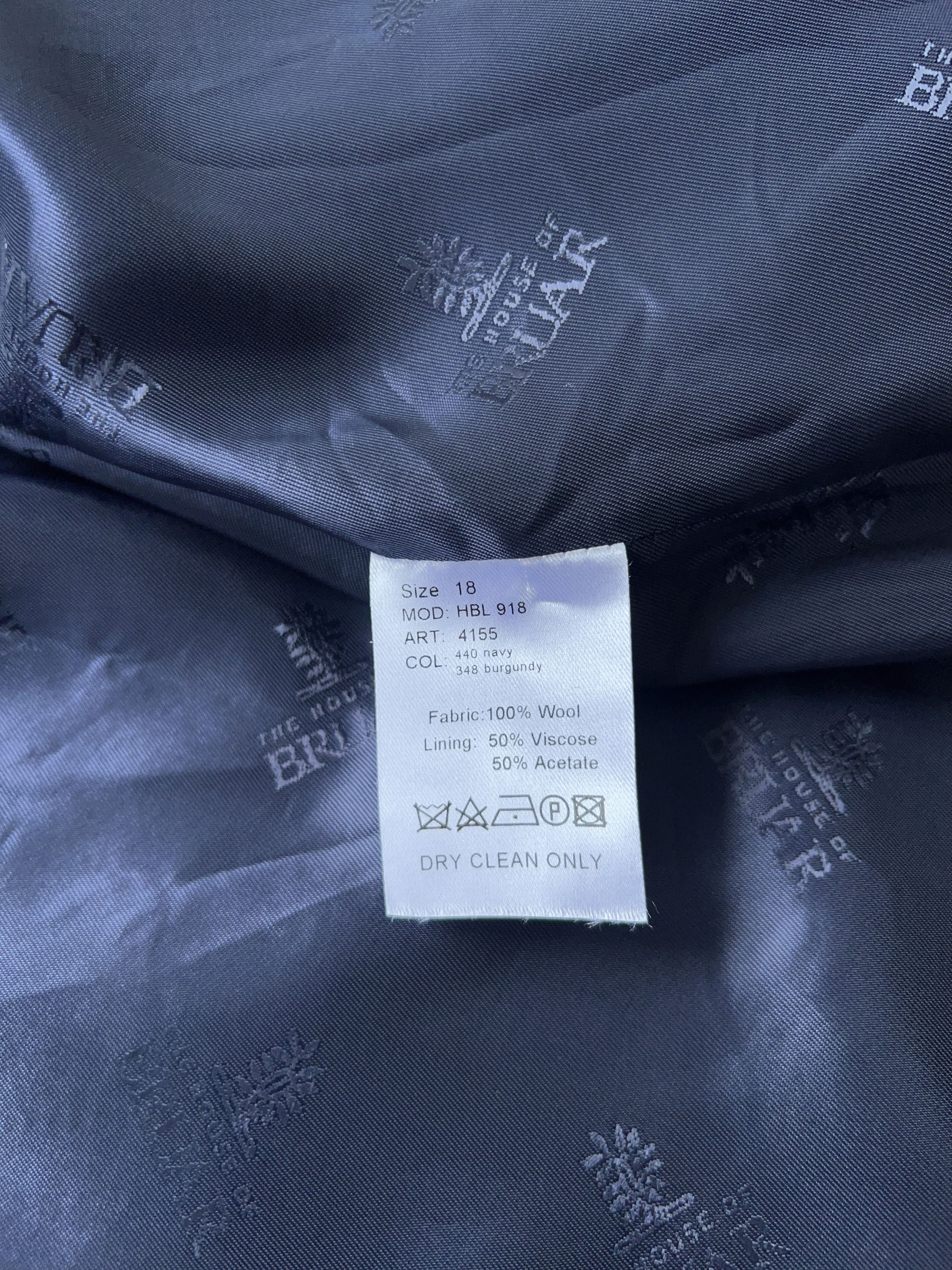 Vintage The House of Bruar Wool Coat Jacket Navy Blue Size US 16 Size XL / US 12-14 / IT 48-50 - 11 Thumbnail