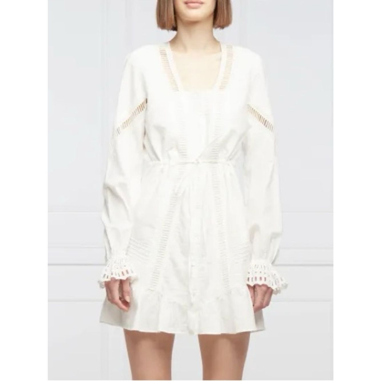 The Kooples The Kooples Ladder Trim Cotton Dress White Size 3 / Large N Size L / US 10 / IT 46 - 1 Thumbnail