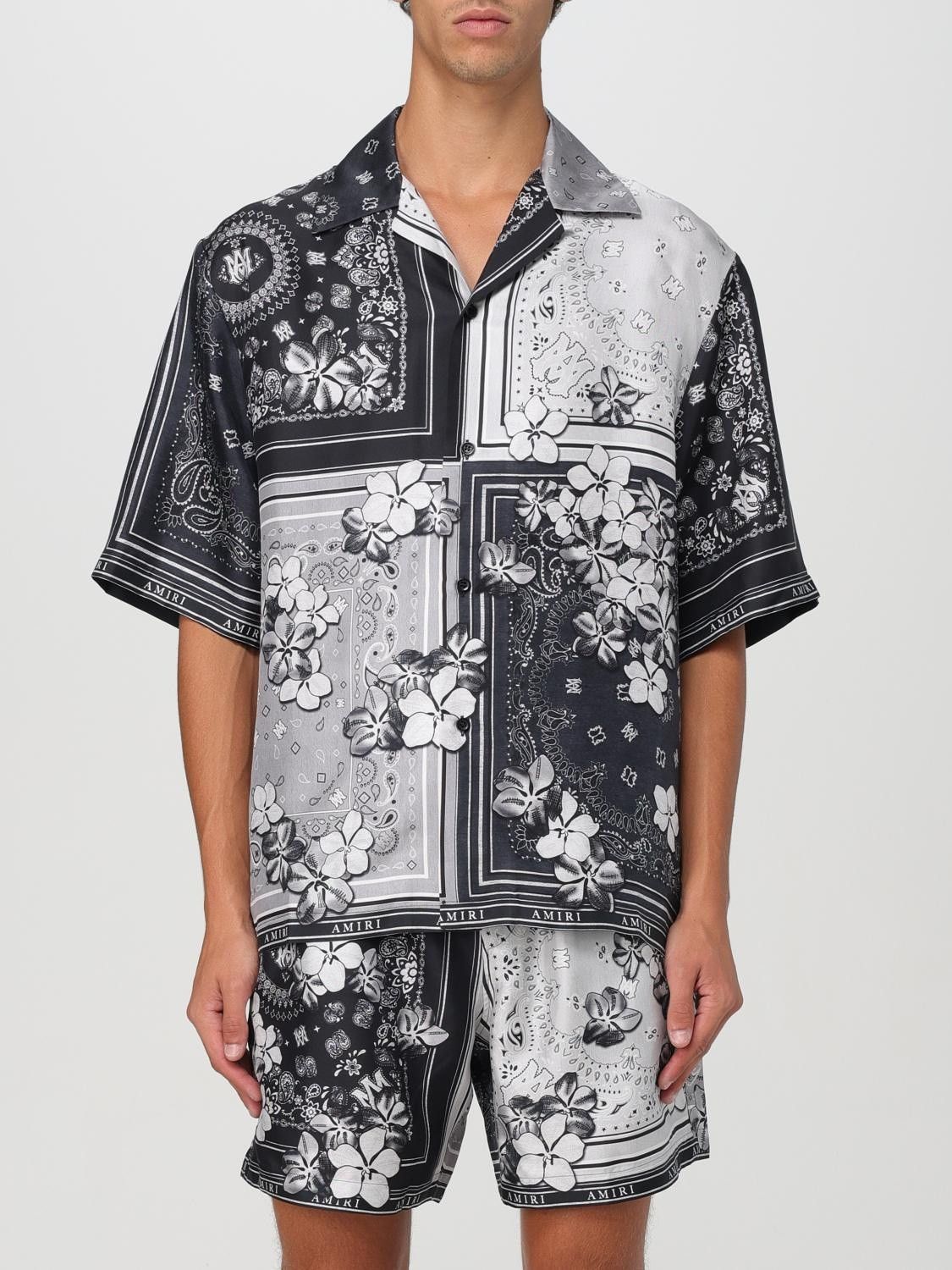 Amiri o1s1wg110825 Bandana Floral Bowling Shirt in Multicolor Size US S / EU 44-46 / 1 - 2 Thumbnail