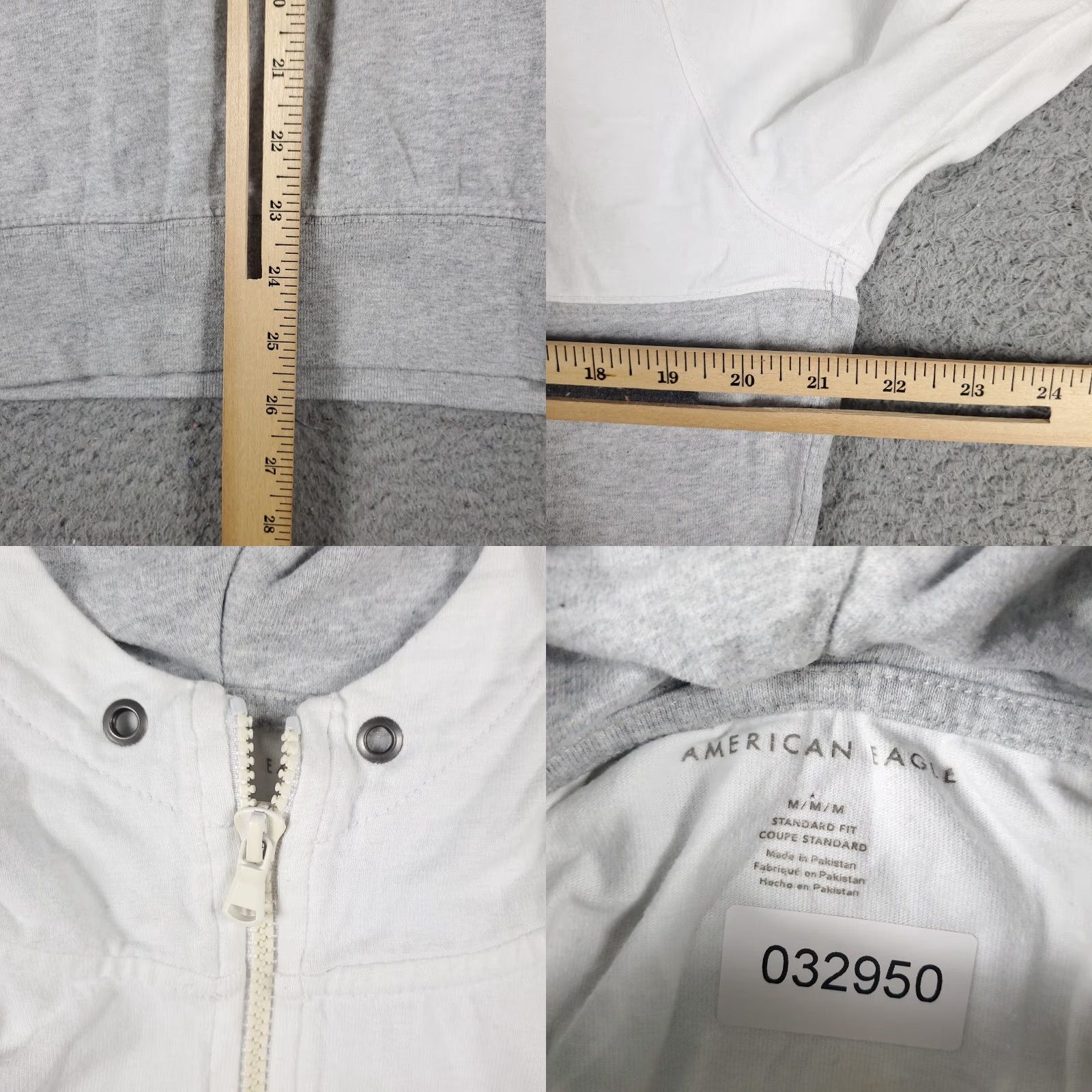 American Eagle Outfitters VINTAGE American Eagle Hoodie Pullover Zip 1/2 Zip Long Sleeve Cotton Blend Gray Mens Medium Size US M / EU 48-50 / 2 - 8 Thumbnail