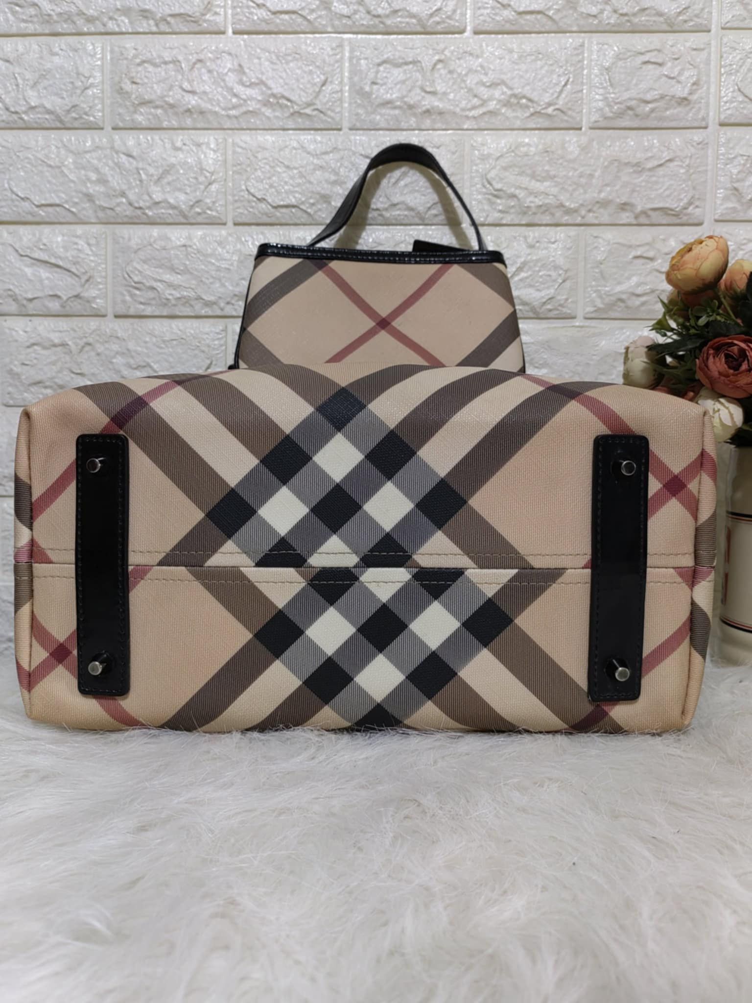 Burberry BURBERRY SUPERNOVA CHECK NICKIE TOTE BAG. Size ONE SIZE - 10 Thumbnail