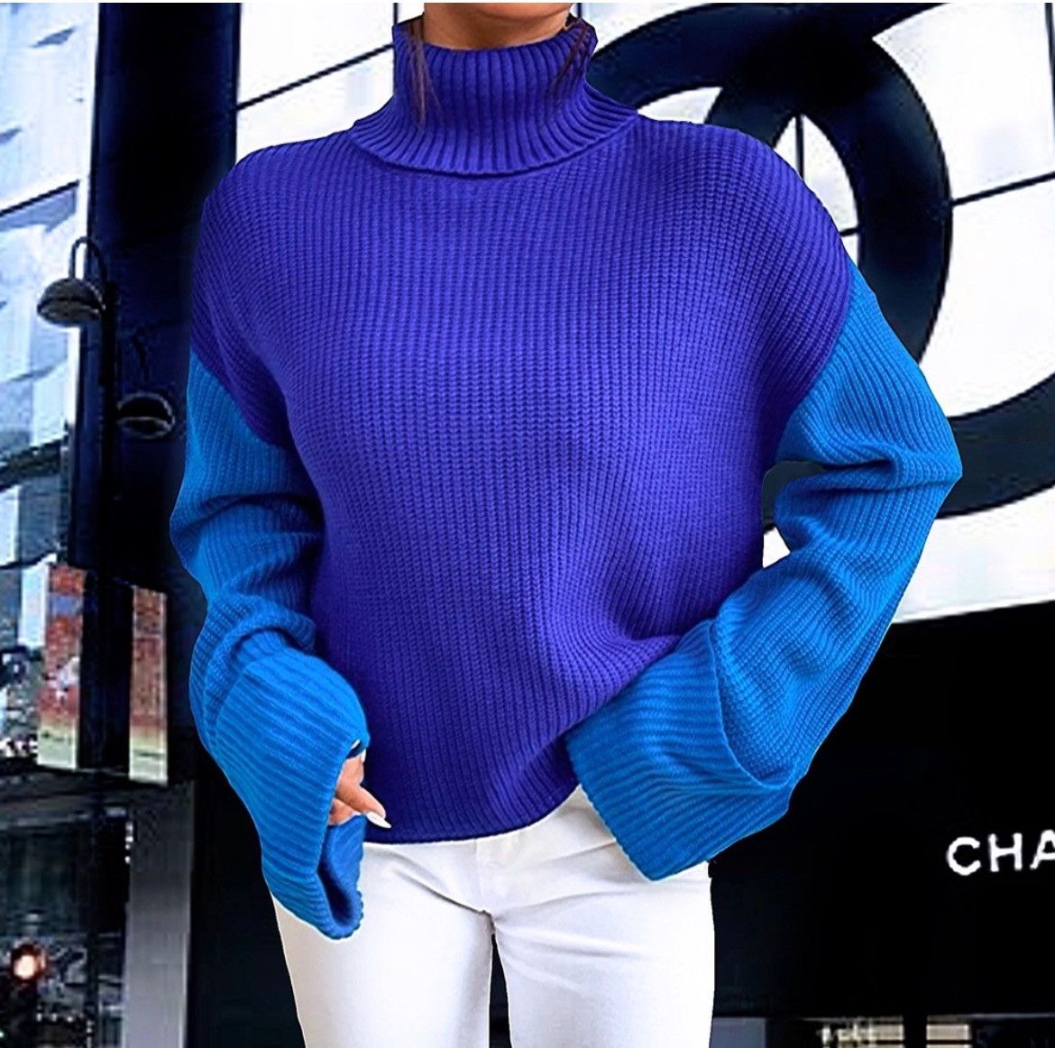 Designer × Other NWT, Lavishly Paris Women’s Turtleneck Rib Knit Sweater. Size S / US 4 / IT 40 - 1 Thumbnail