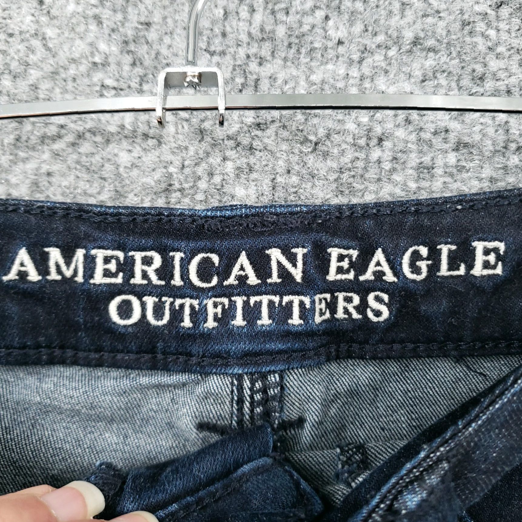 American Eagle Outfitters American Eagle Shorts Womens 0 Blue Cut-Off Mid Rise Stretch Dark Wash Denim Shirt? Size 25" / US 0 / IT 36 - 3 Thumbnail