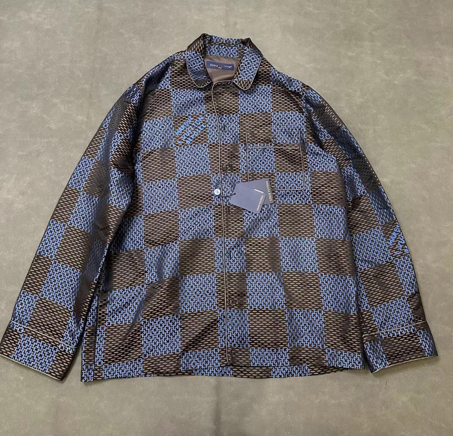 Louis Vuitton LV Damier Pharrell x Silk Pyjama Shirt Jacket XL Size US XL / EU 56 / 4 - 1 Thumbnail
