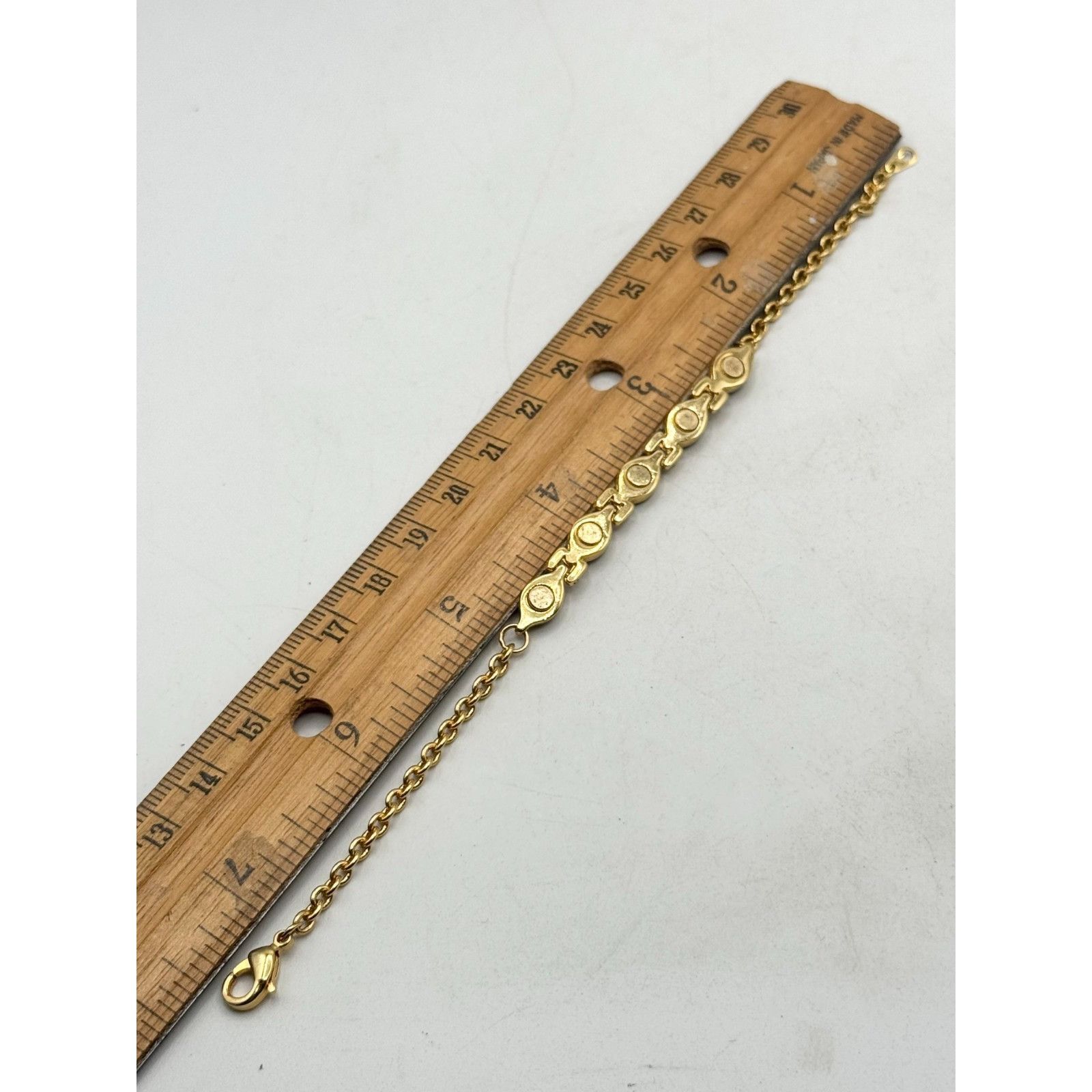 Vintage Vintage black enamel gold tone chain bracelet Size ONE SIZE - 4 Thumbnail