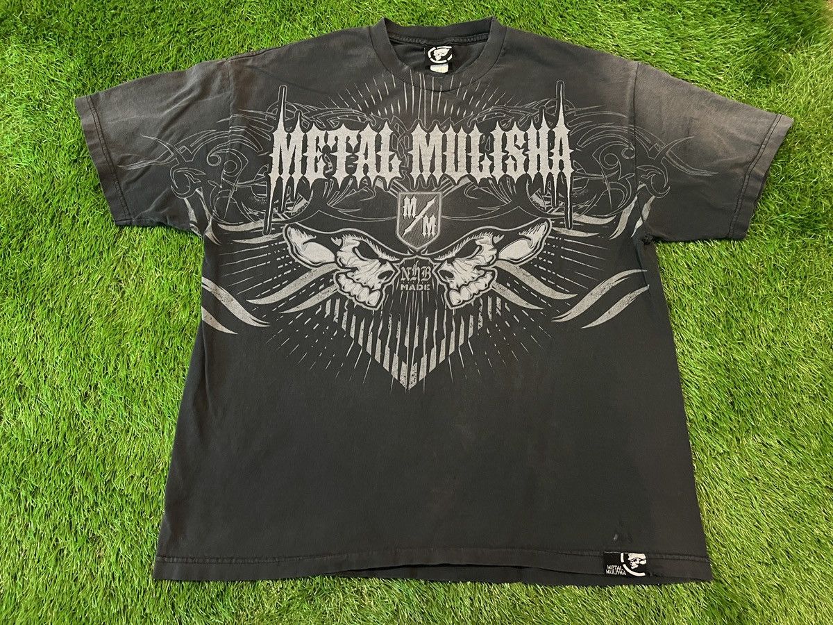 Metal Mulisha Vintage Metal Mulisha AOP Skulls 2-Sided Shirt Affliction Size US XL / EU 56 / 4 - 1 Thumbnail