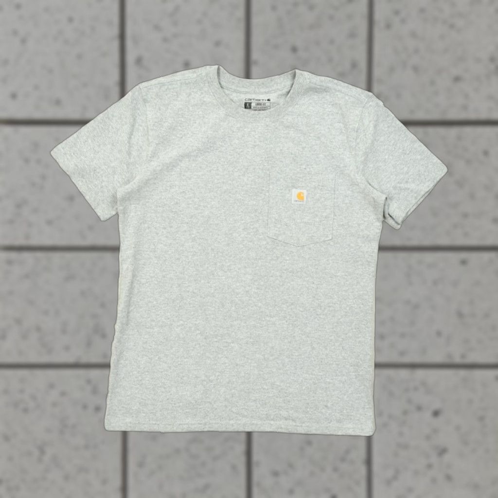 Carhartt VINTAGE? (No) Carhartt K87-W Women's Small Loose Fit Short Sleeve Pocket Tee Heather Gray Shirt Womens Small Gray Pocket Tee Carhartt K87-W Size 28" / US 6 / IT 42 - 1 Thumbnail