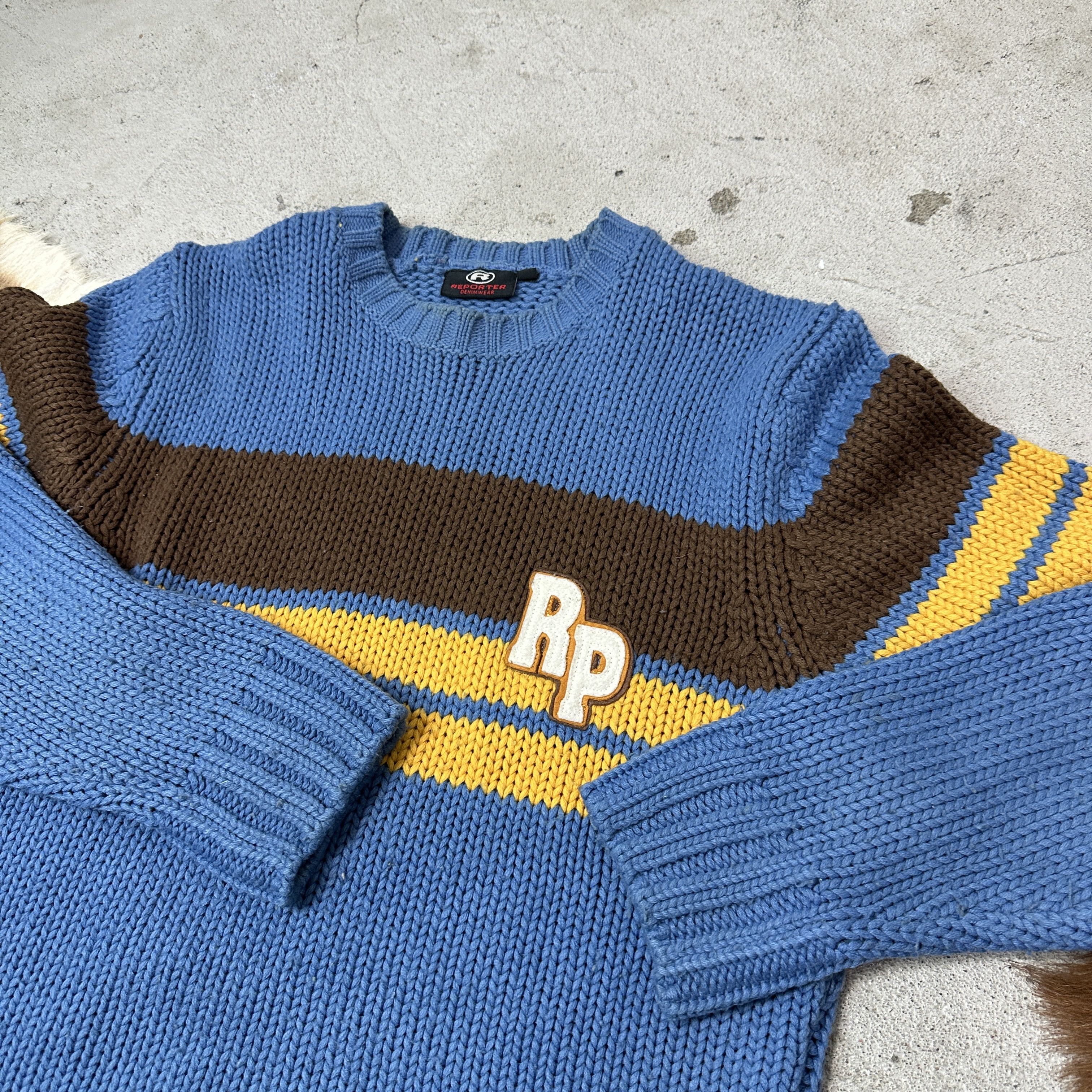 Vintage Vintage Striped Streetwear Skater Sweater Y2K Size US L / EU 52-54 / 3 - 3 Thumbnail