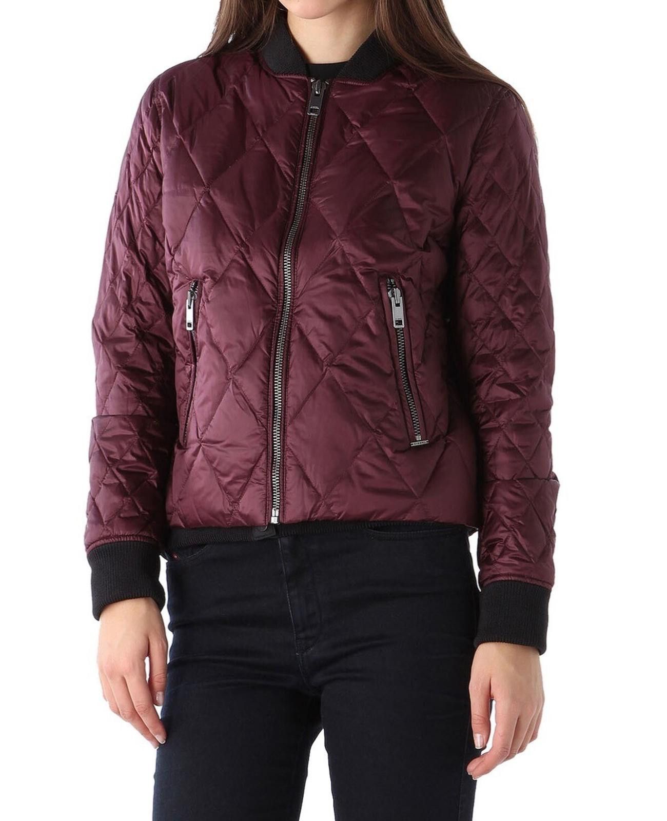 Diesel Diesel W-Trina Women's Quilted Down Jacket Burgundy Sz M Size M / US 6-8 / IT 42-44 - 1 Thumbnail