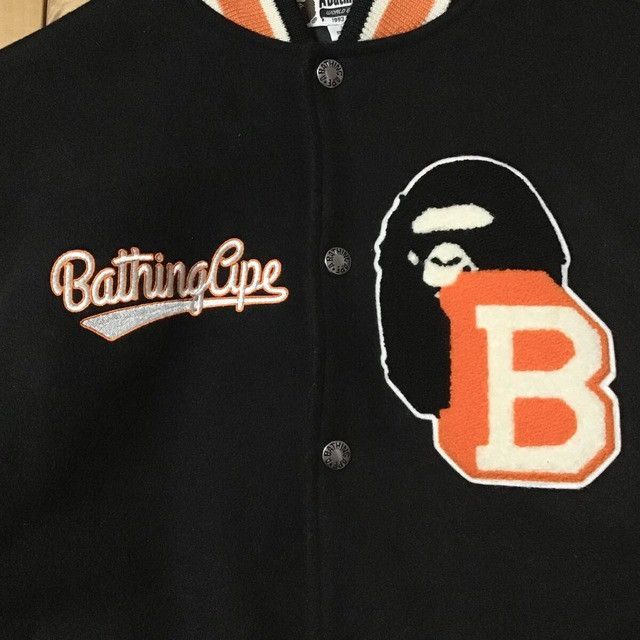 Bape BAPE LOGO Leather Sleeve Varsity Jacket a bathing ape Size US S / EU 44-46 / 1 - 3 Thumbnail