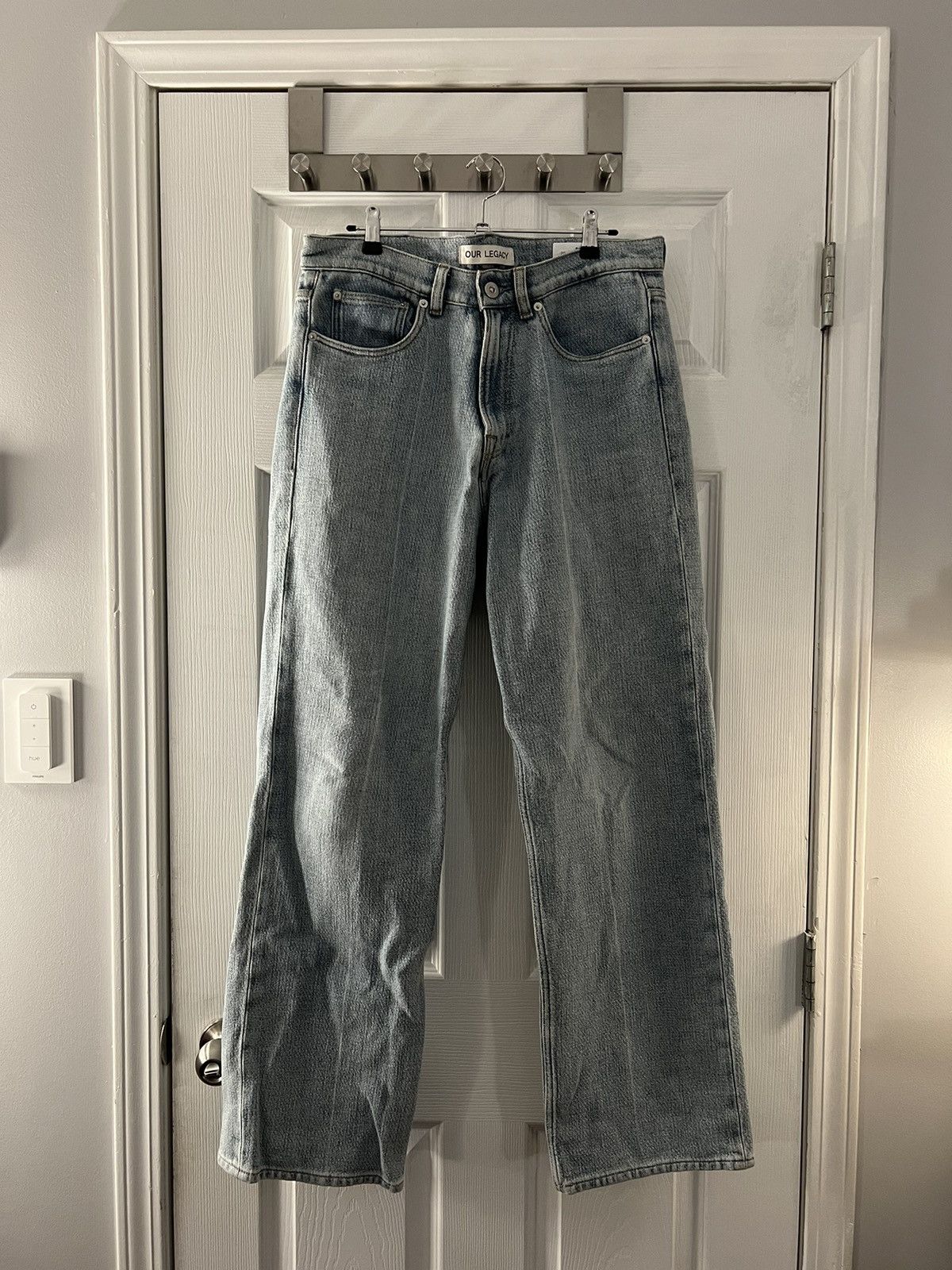 image of Our Legacy Third Cut Bleached Lurex Woof in Blue, Men's (Size 29)