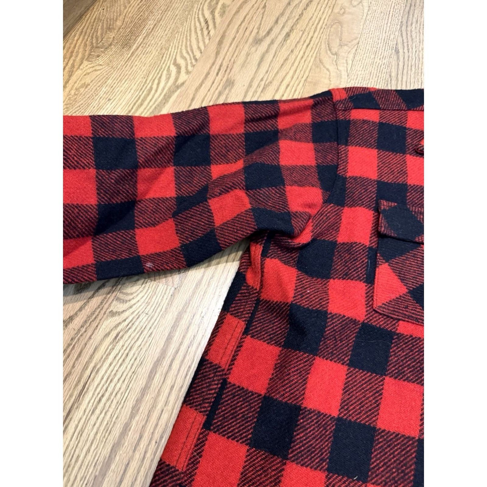 IDEA VINTAGE Ideal Button-Up Camp Wool Shirt Men L Check Red 50s 60s USA Buttons Size US L / EU 52-54 / 3 - 5 Thumbnail