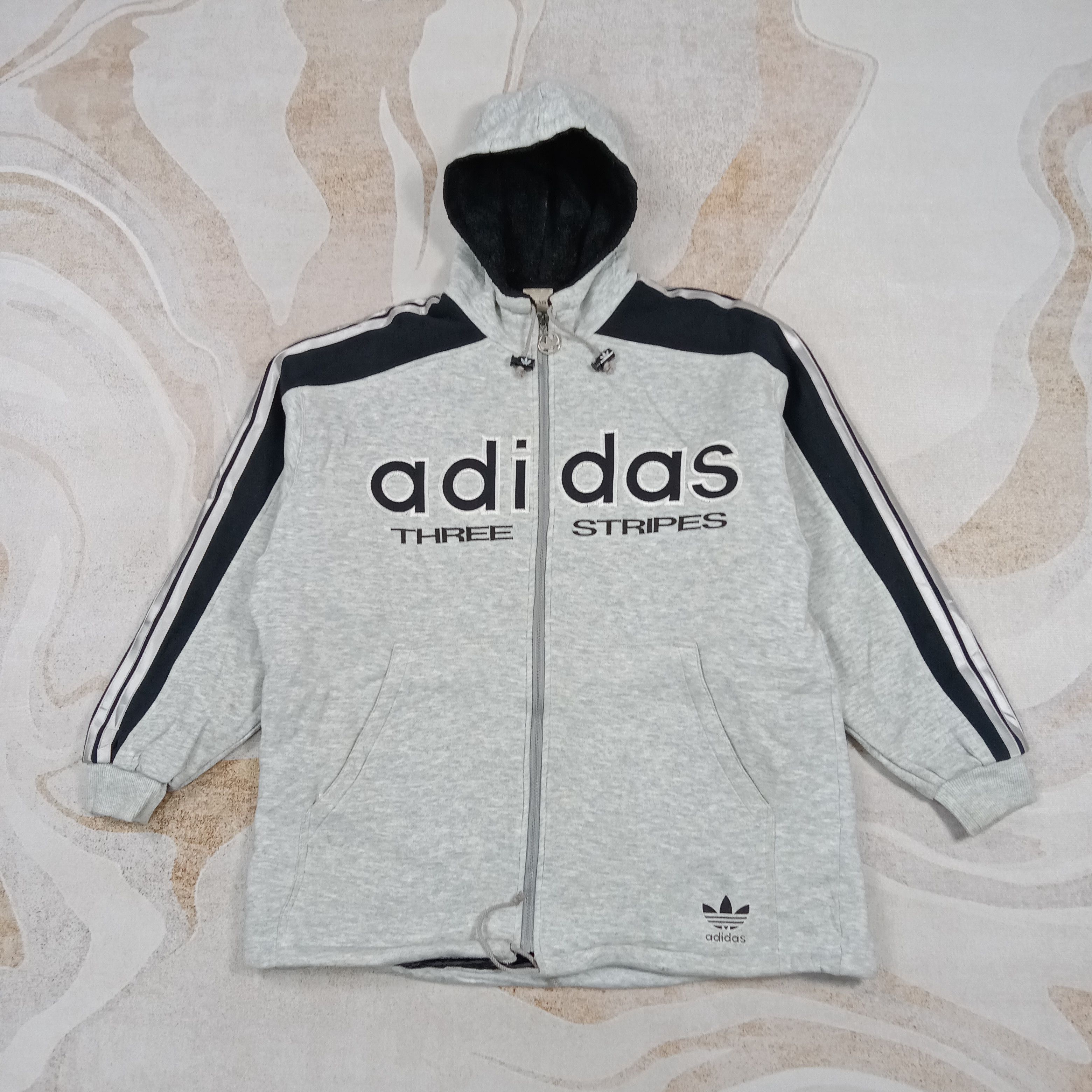 Adidas Vintage 90's Adidas Big Logo Hoodies Jacket C282N9 Size US XL / EU 56 / 4 - 3 Thumbnail