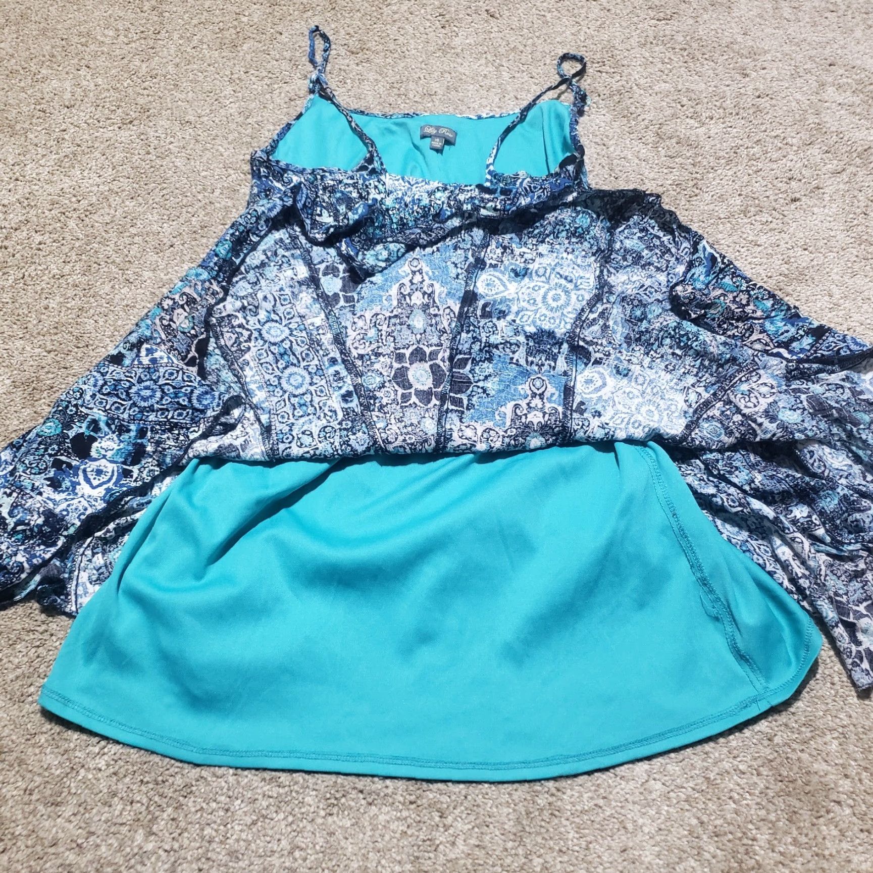 Vintage Lily Rose Blue Floral Dress Slip Sleeveless Strappy Adult Women's Size XS Size XS / US 0-2 / IT 36-38 - 7 Thumbnail