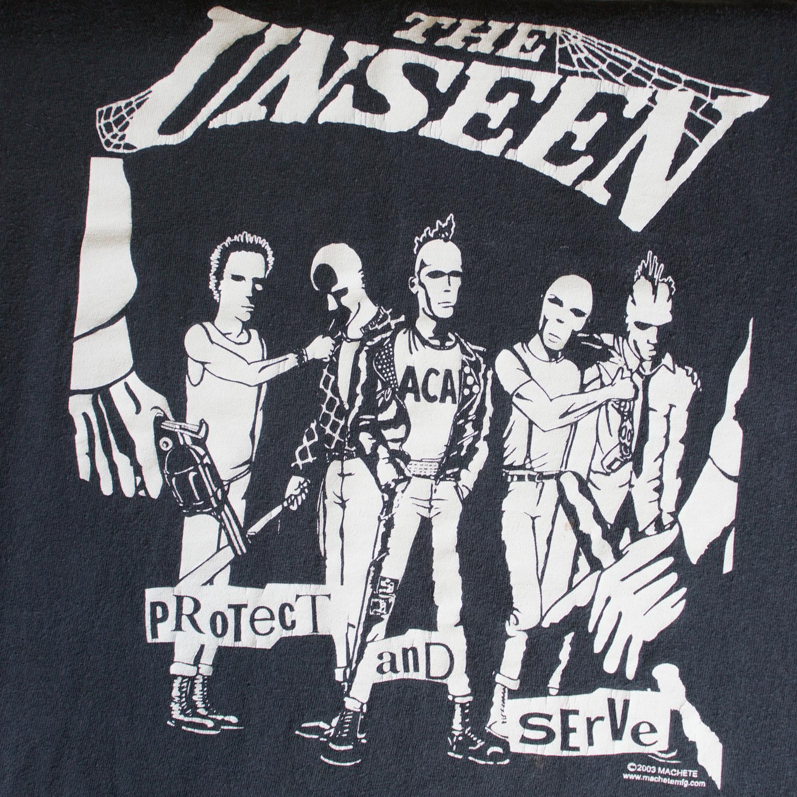 Vintage 2003 The Unseen Protect And Serve Tee Size US M / EU 48-50 / 2 - 2 Thumbnail