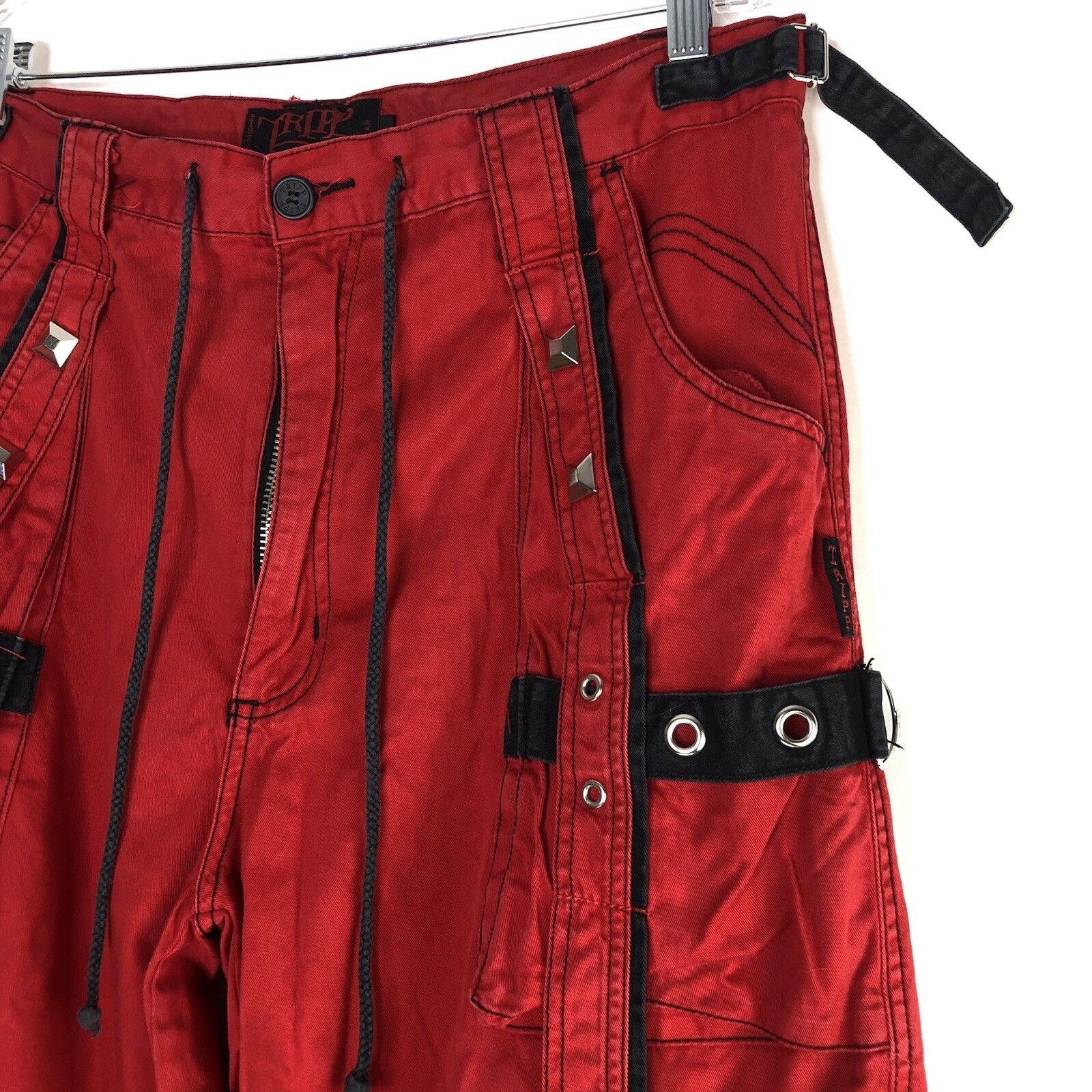 Tripp NYC Tripp NYC Y2K Baggy Bondage Red Pants L Convertible Grunge Size US 36 / EU 52 - 3 Thumbnail