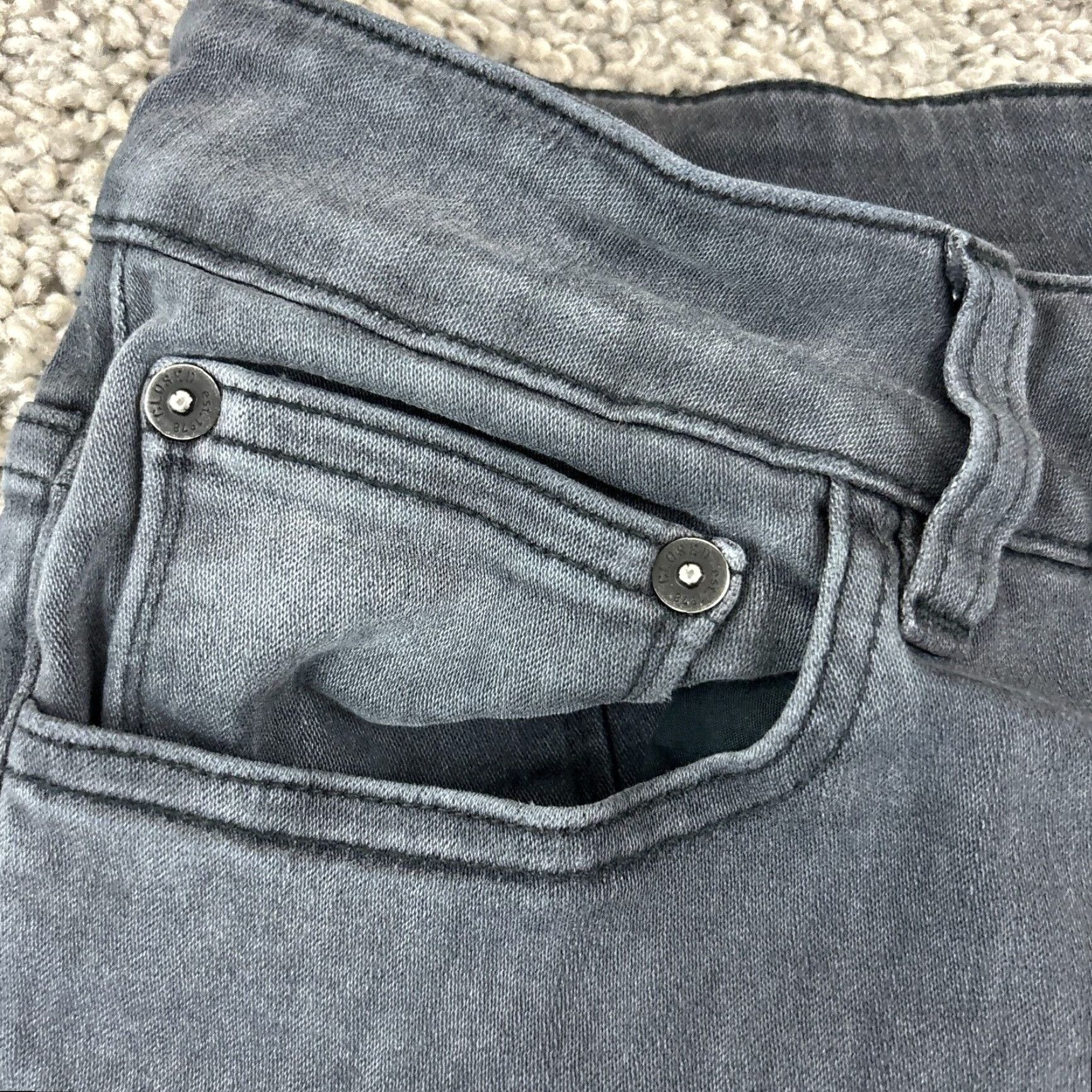 CLOSED CLOSED Jeans Women 28 Gray Skinny Low Rise Dark Wash Stretch Denim Italy 26x27 Size 28" / US 6 / IT 42 - 3 Thumbnail