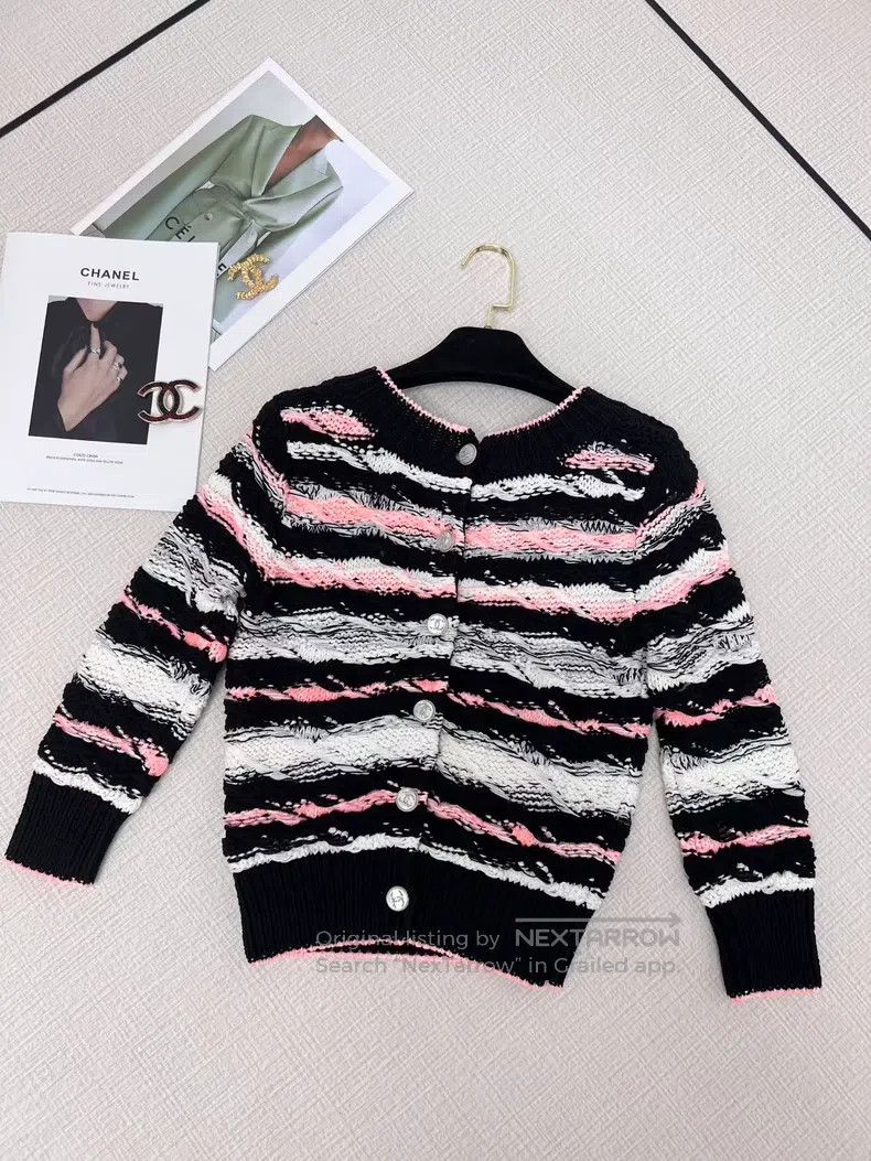 Chanel Chanel Colour-blocked knitted cardigan coat Size XS / US 0-2 / IT 36-38 - 2 Thumbnail