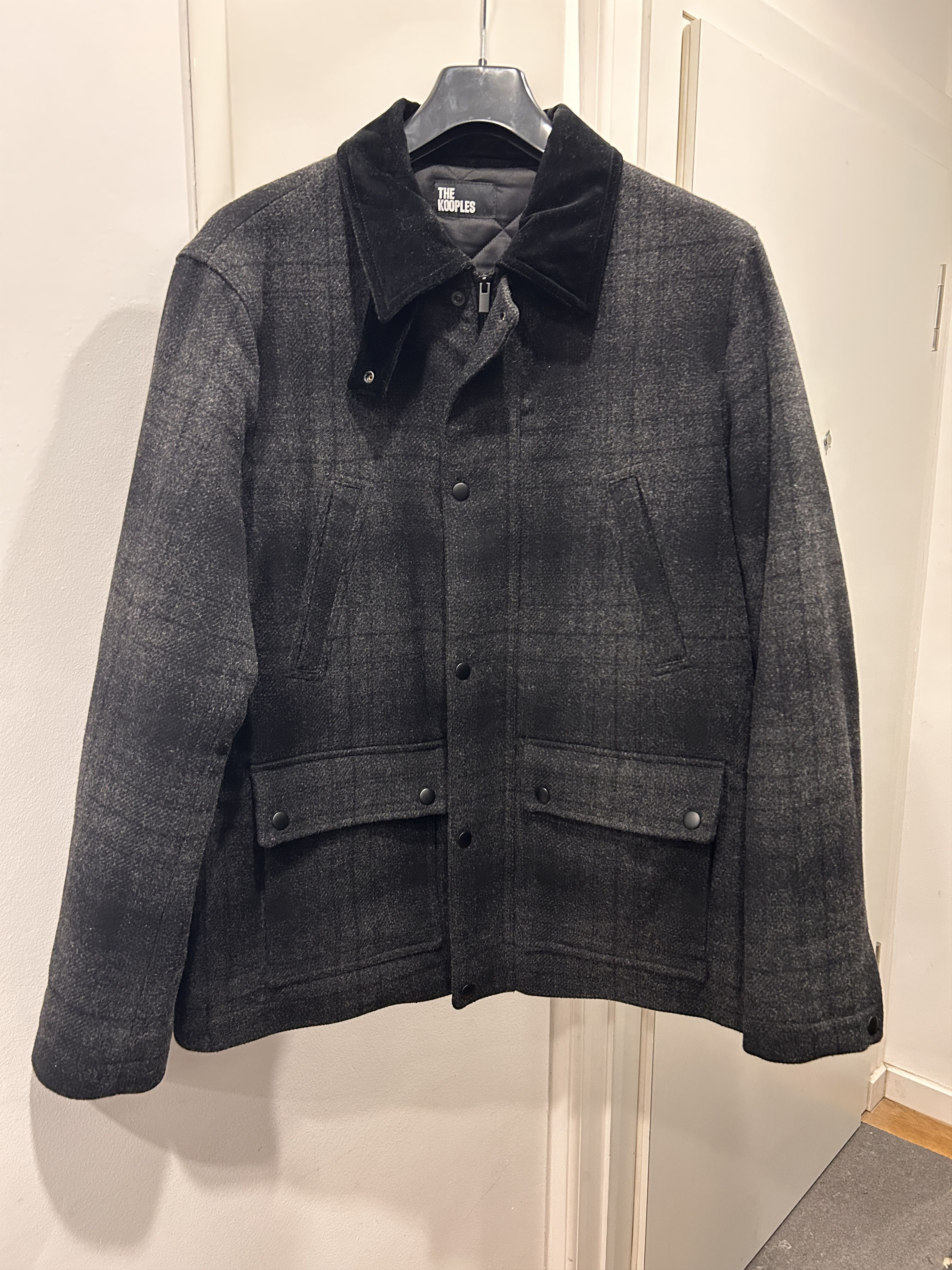 The Kooples Gray Checkered Wool Jacket Size US M / EU 48-50 / 2 - 2 Thumbnail