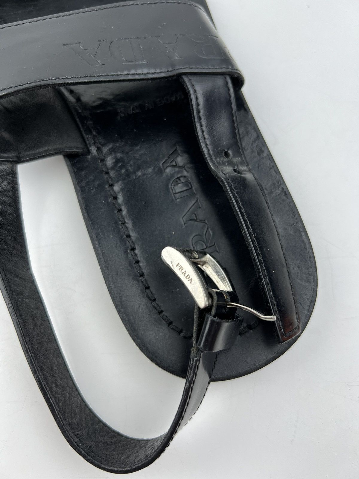 Prada PRADA MILANO Sandals Leather Shoes Straps Logo Black Men’s Size US 9 / EU 42 - 21 Thumbnail