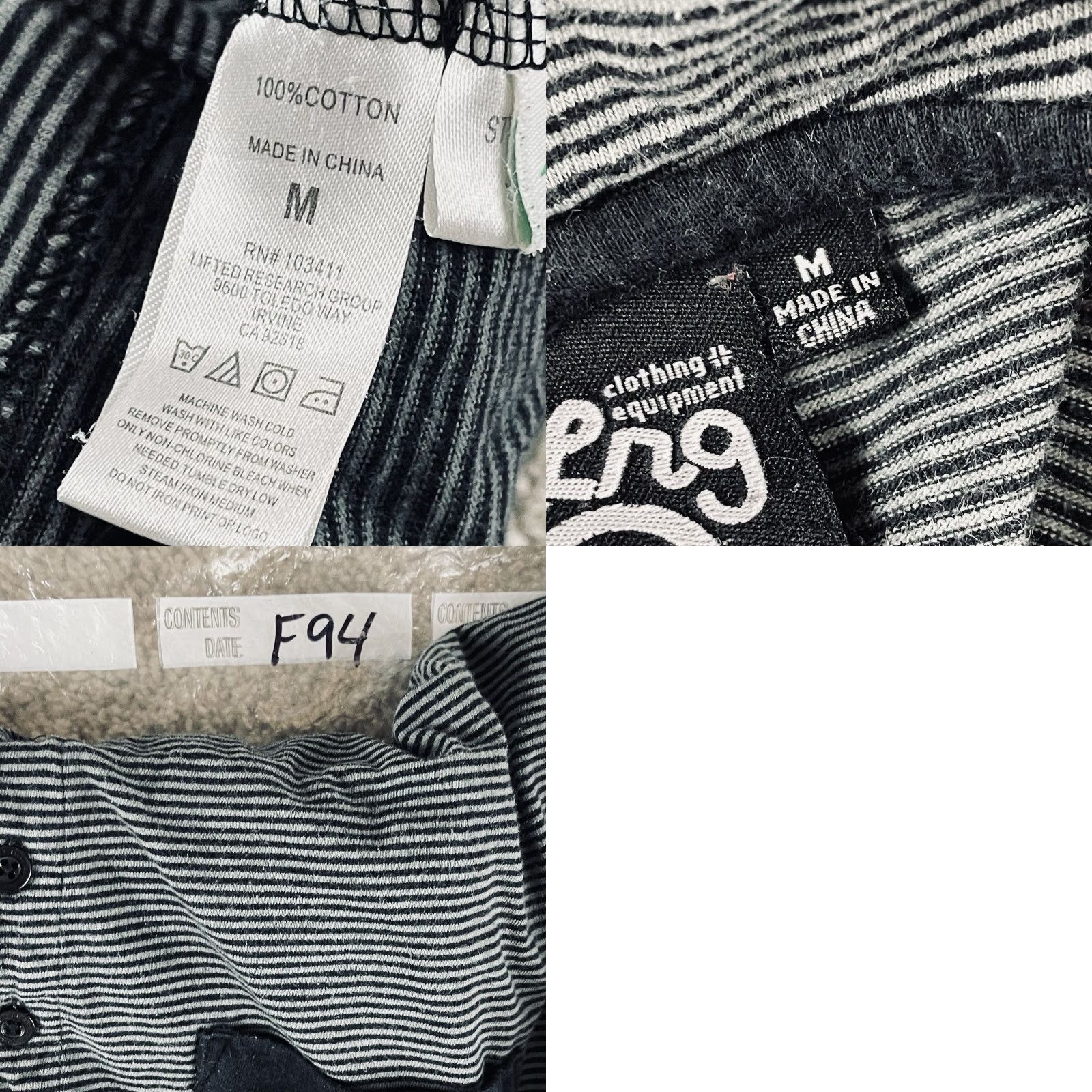 Vintage VINTAGE Lifted Research Group Hoodie Shirt Men’s M Black Gray Striped Full Zip F94 Size US M / EU 48-50 / 2 - 8 Thumbnail