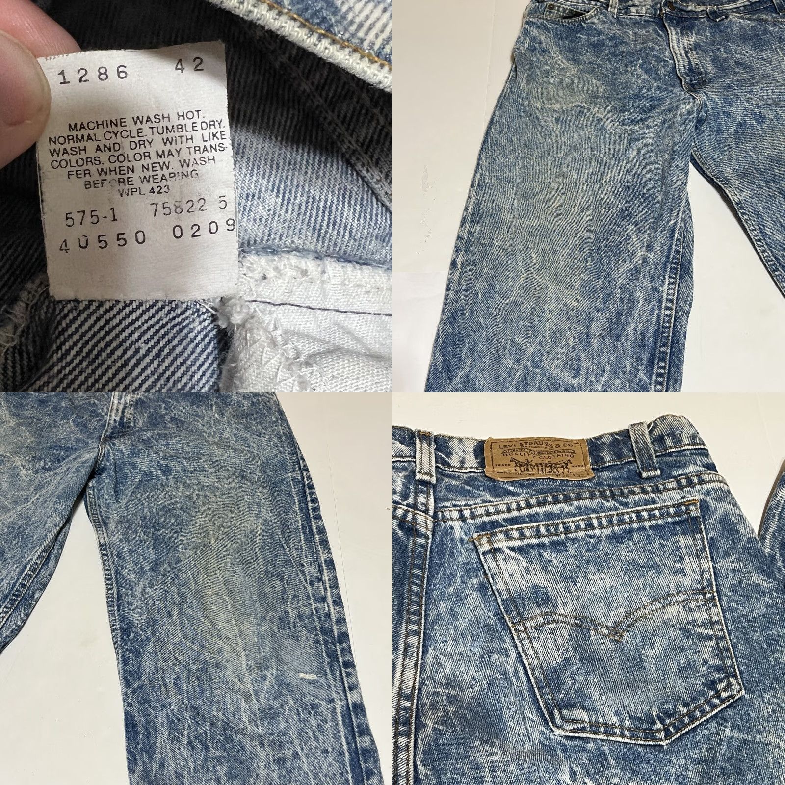 Vintage VINTAGE Levis 550 Jeans Denim 36x32 Regular 32 Inseam Acid Wash Tapered Distressed Orange Tab Missing Rock Mens Size US 36 / EU 52 - 8 Thumbnail