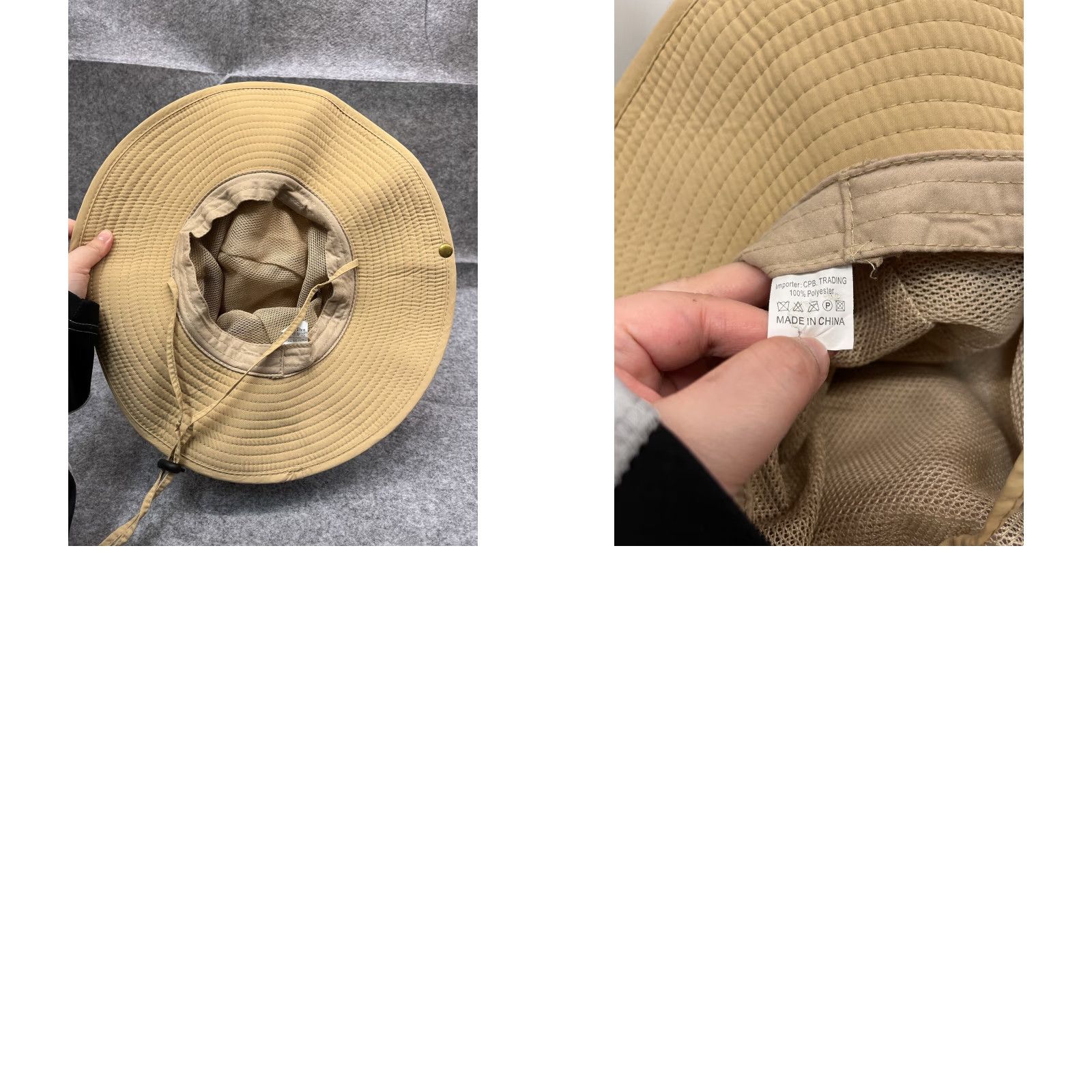 Vintage Travellers Sun Bucket Hat Adult One Size Beige Knit 100% Polyester Camp Outdoors Size ONE SIZE - 9 Thumbnail