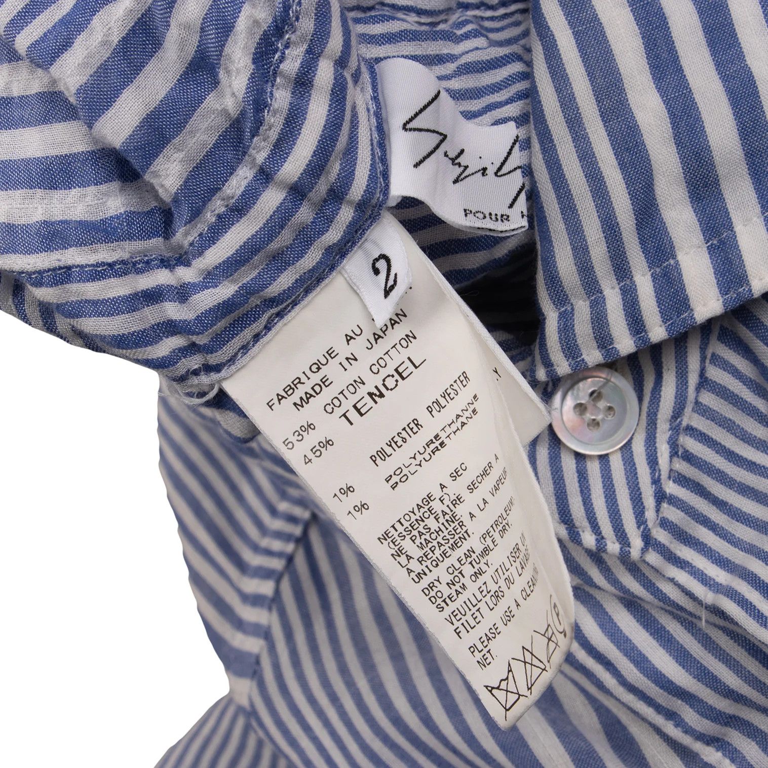 Yohji Yamamoto Yohji Yamamoto Wrinkled Stripe Long Shirt Blue White Size US M / EU 48-50 / 2 - 18 Thumbnail