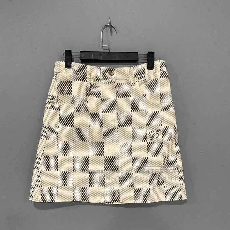 Louis Vuitton Louis Vuitton Checkerboard Leather Skirt. Size US 36 / EU 52 - 1 Thumbnail