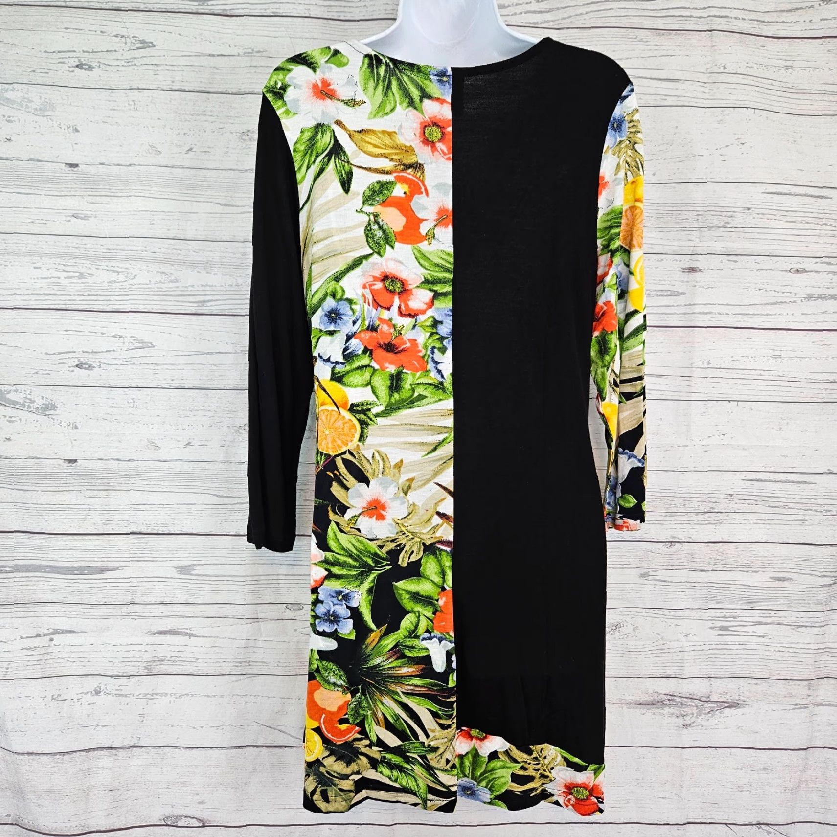 Vintage Parsley & Sage Womens Blouse Tunic 3/4 Sleeve V-Neck Floral Black Yellow Sz M Size M / US 6-8 / IT 42-44 - 3 Thumbnail