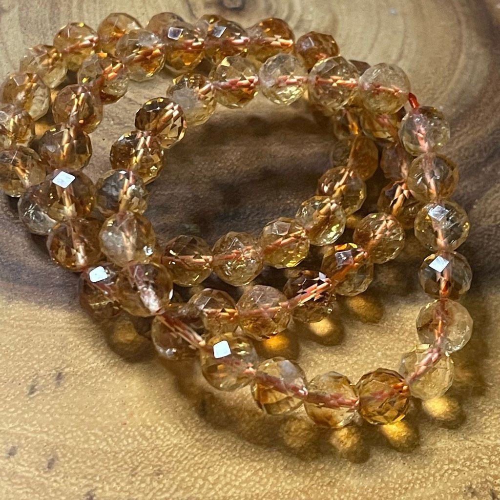 Other Citrine faceted natural beads beaded stretch bracelet new 7. Size ONE SIZE - 5 Thumbnail