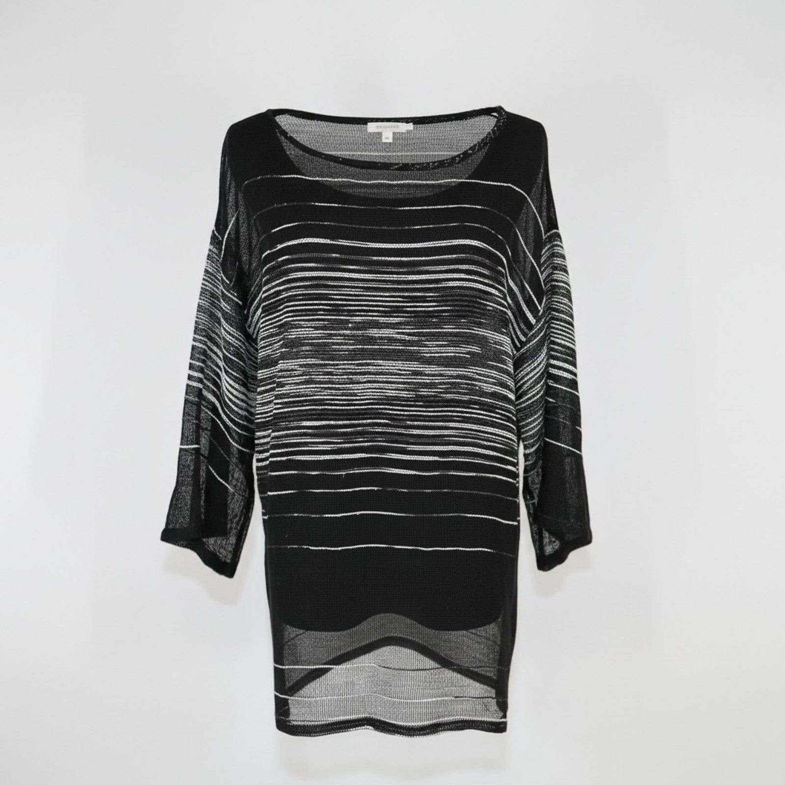 Eileen Fisher NWoT EILEEN FISHER Linen Half Sleeve Illusion Mesh Top Sz M Size M / US 6-8 / IT 42-44 - 1 Thumbnail