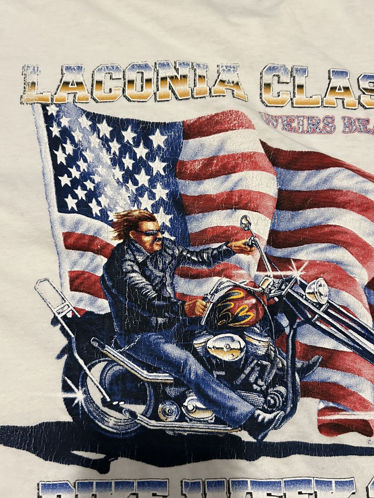 Other × Vintage White vintage Laconia classic bike week 2007 biker t Size US L / EU 52-54 / 3 - 8 Thumbnail