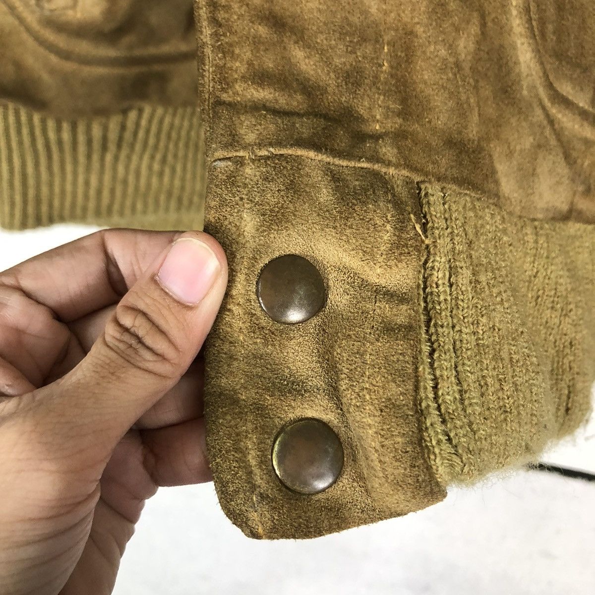 Genuine Leather 🔥TRUE VINTAGE 70’s WILLIAM BARRY USA SHERPA LINING MILITARY Size US M / EU 48-50 / 2 - 14 Thumbnail