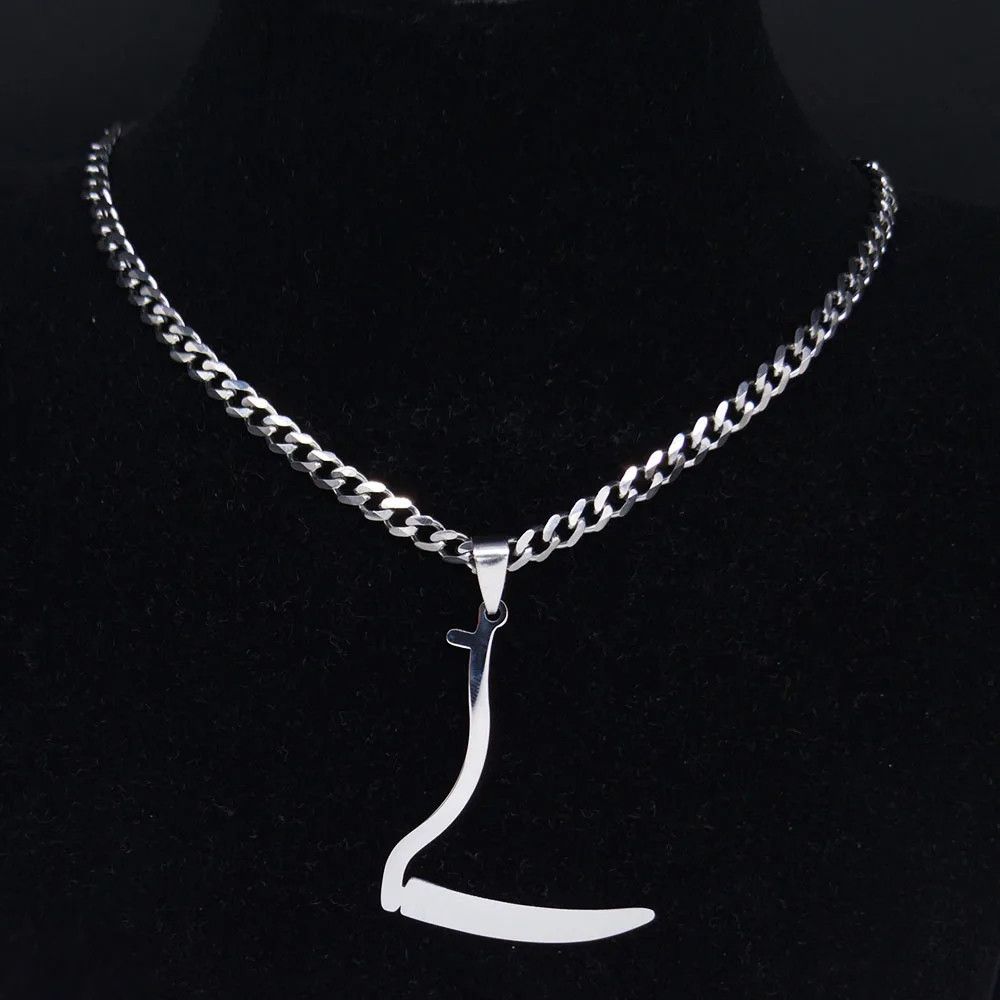 Jewelry Grim Reaper Sickle Pendant Necklace Emblem Talisman Size ONE SIZE - 4 Thumbnail