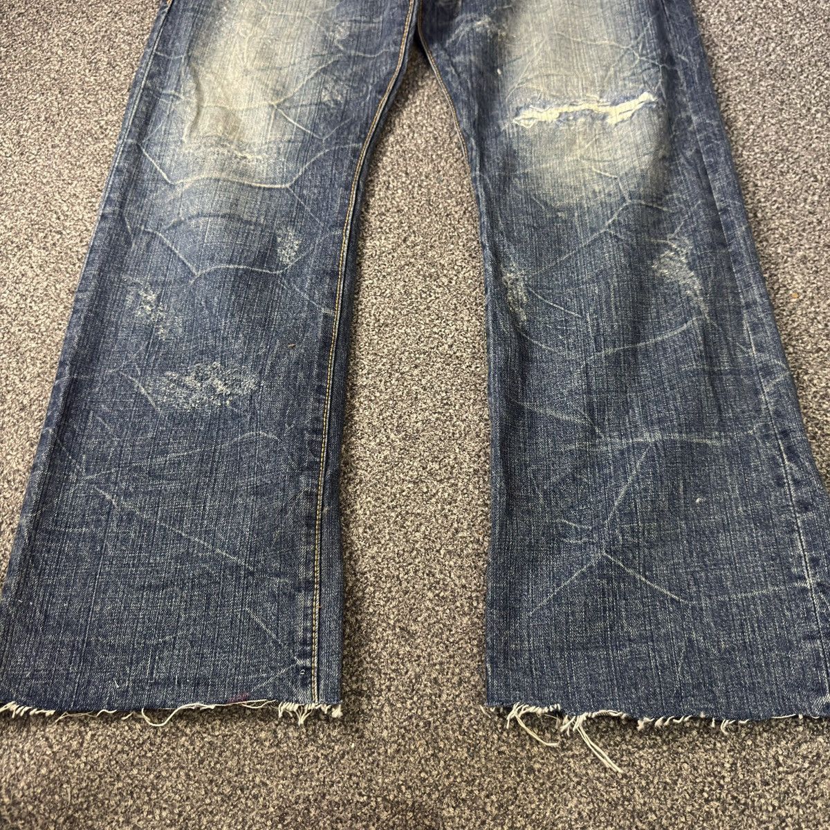 Beauty Beast 🔥🇯🇵 Japanese Distressed Co&Lu Ripped Baggy Jeans Size US 34 / EU 50 - 8 Thumbnail