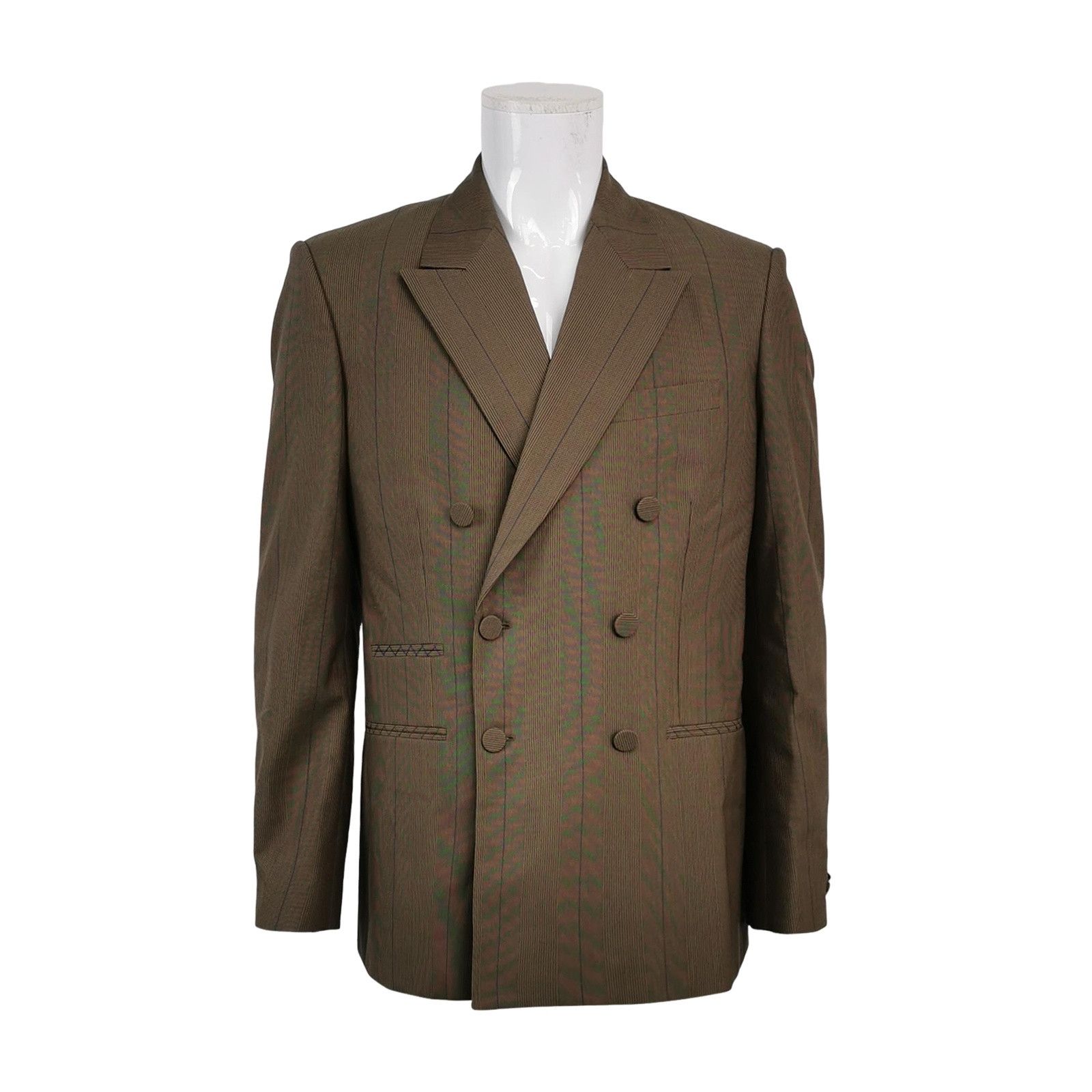 Burberry Burberry Pinstripe Wool Double Breasted Blazer 42R Size 42R - 1 Thumbnail